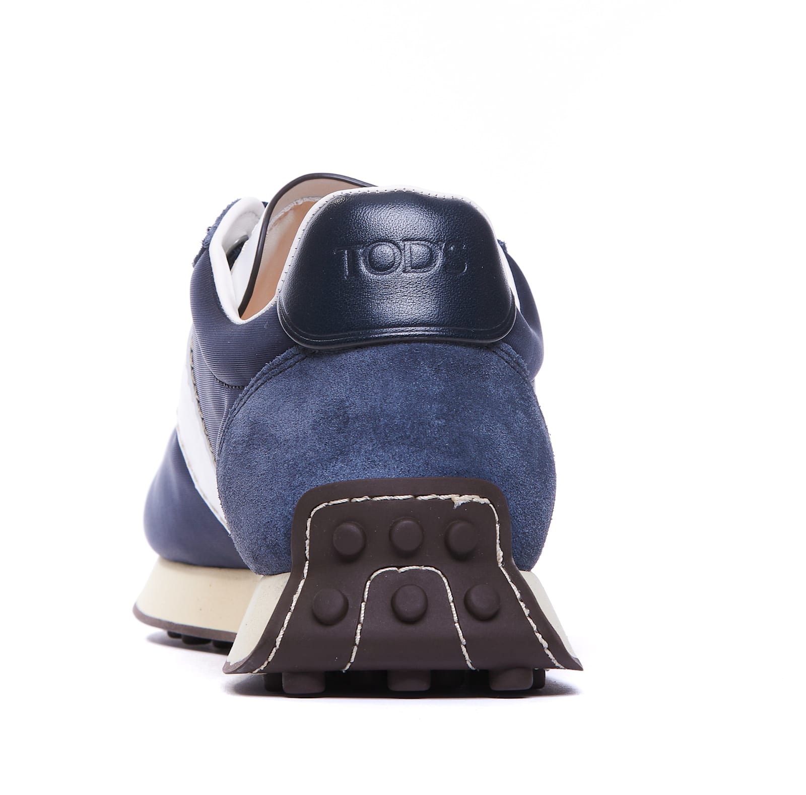 Shop Tod's T Vintage Leather Sneakers In Blue