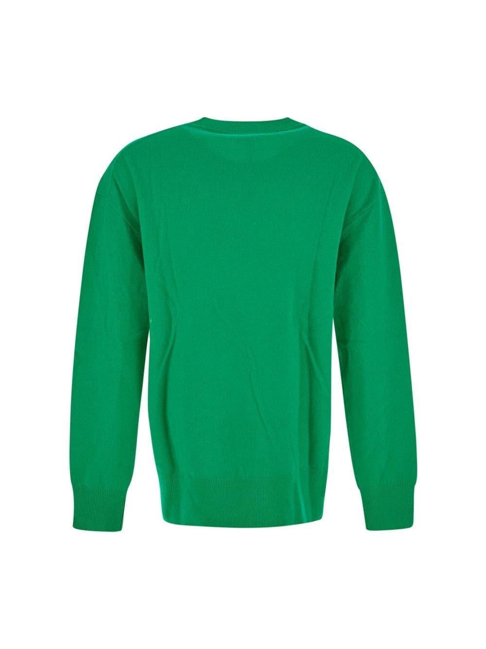 Shop Krizia Tiger Knit Sweater In Green
