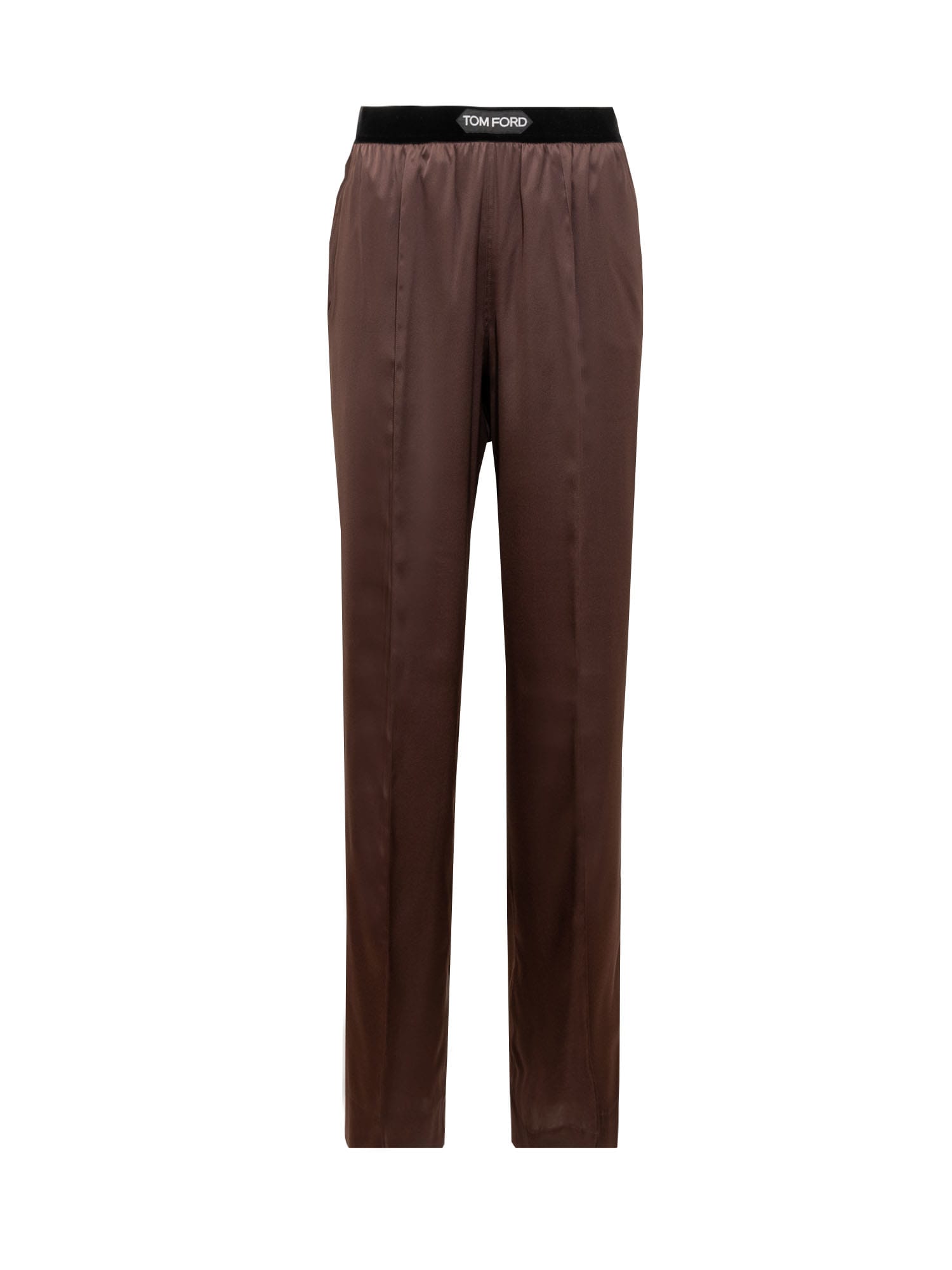 Shop Tom Ford Silm Trousers In Dark Brown