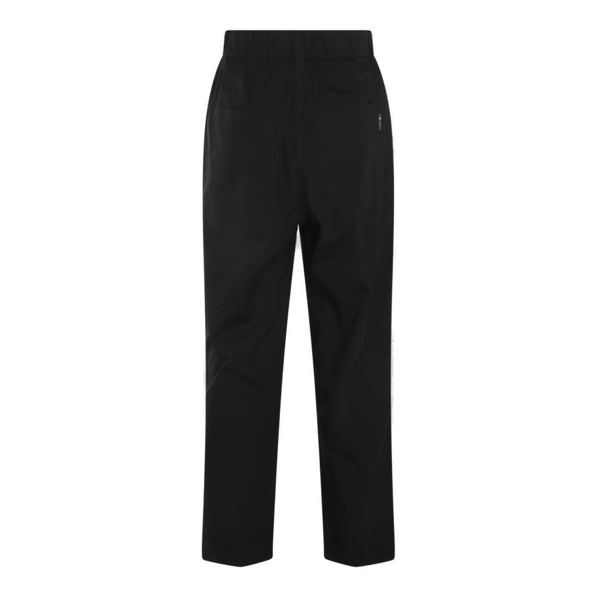 Shop Brunello Cucinelli Elastic Waist Turn-up Brim Trousers In Black