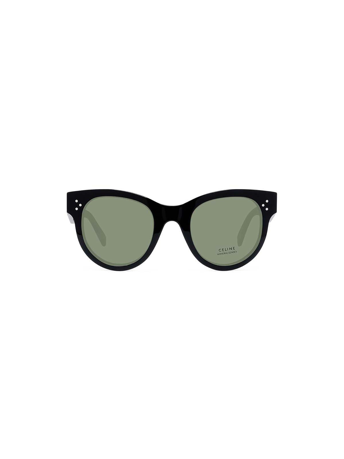 Shop Celine Round Frame Sunglasses In 01a