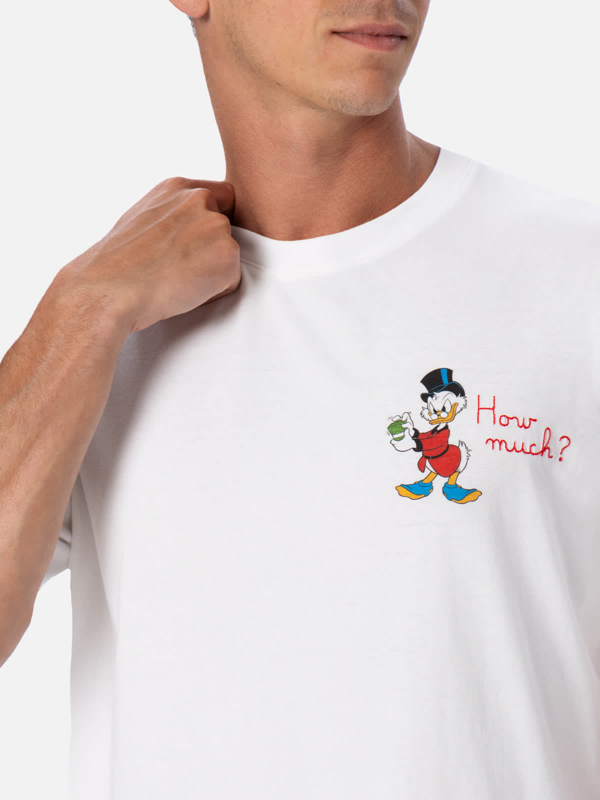 MC2 SAINT BARTH MAN COTTON T-SHIRT WITH SCROOGE PRINT AND EMBROIDERY ©DISNEY SPECIAL EDITION