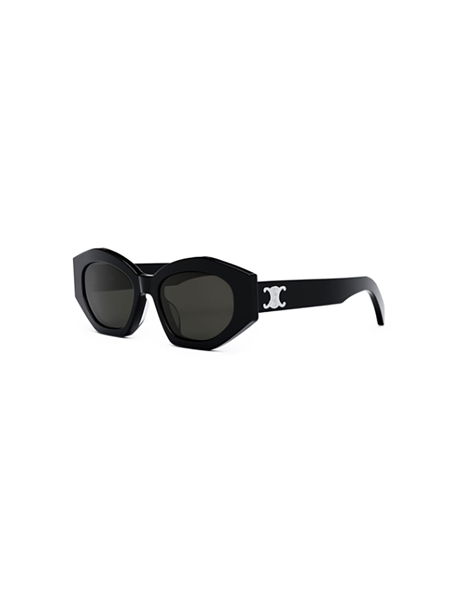 Celine Triomphe Logo Acetate Cat-eye Sunglasses In Black