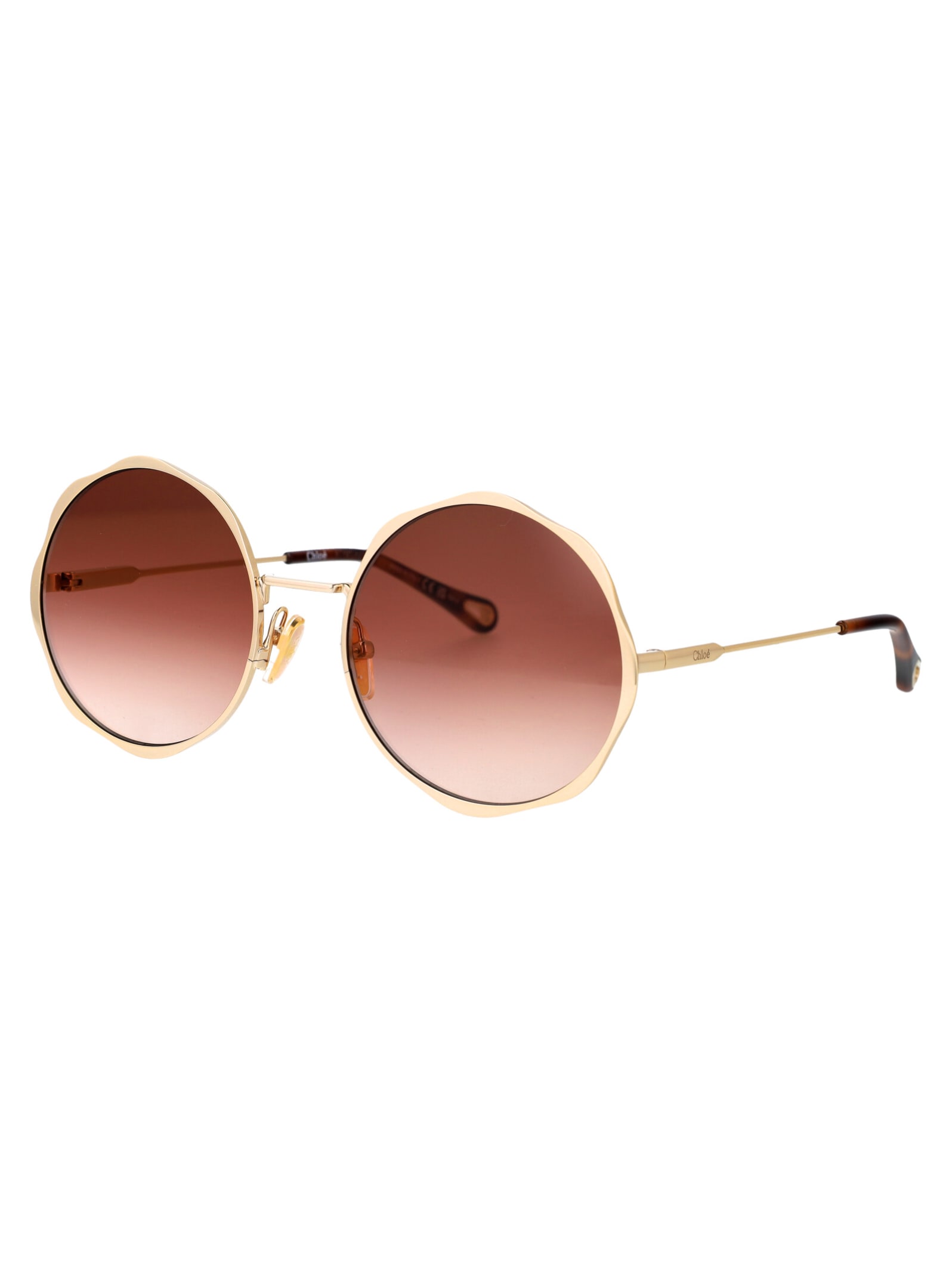 Shop Chloé Ch0184s Sunglasses In 003 Gold Gold Orange