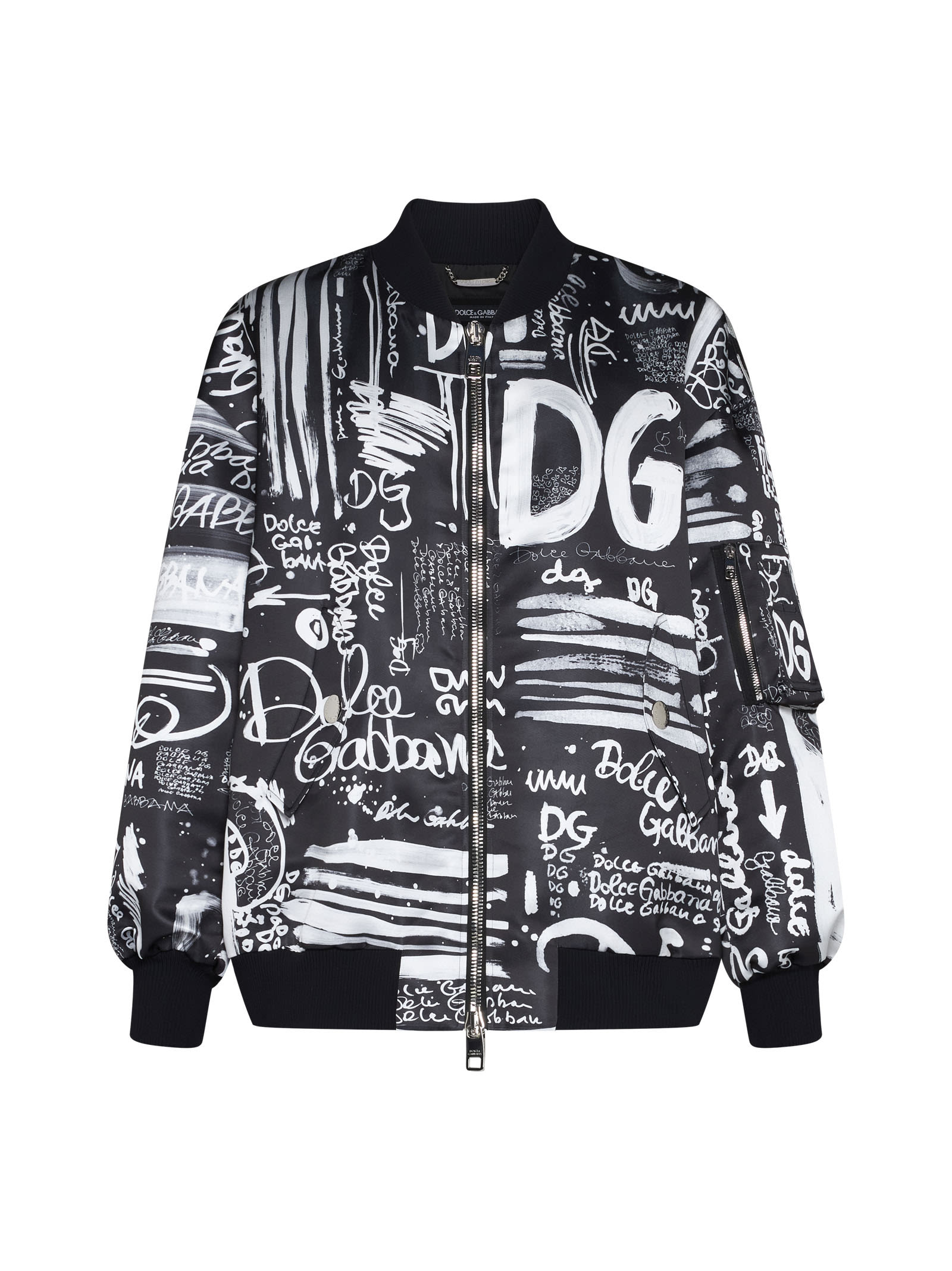 Shop Dolce & Gabbana Jacket In Logo2 Bco Fdo Nero