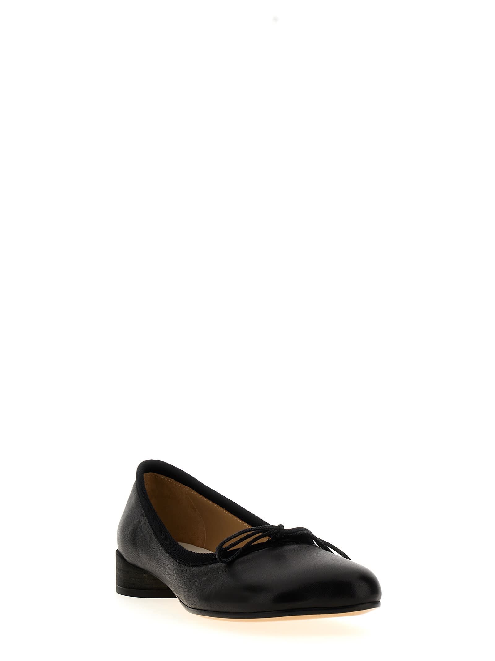 Shop Mm6 Maison Margiela Anatomic Ballet Flats In Black