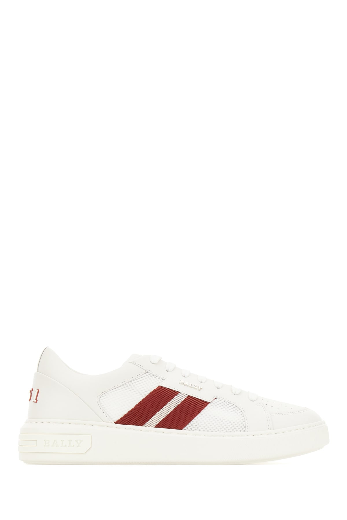 Shop Bally White Leather And Mesh Sneakers In F007