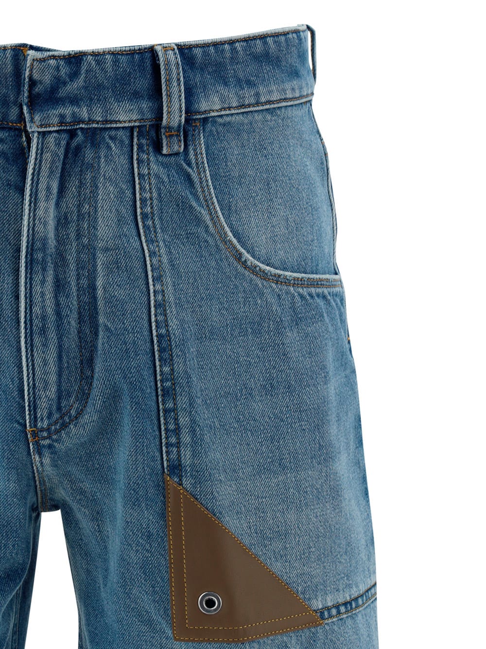 Fendi Denim Bermuda Shorts In Dark Blu
