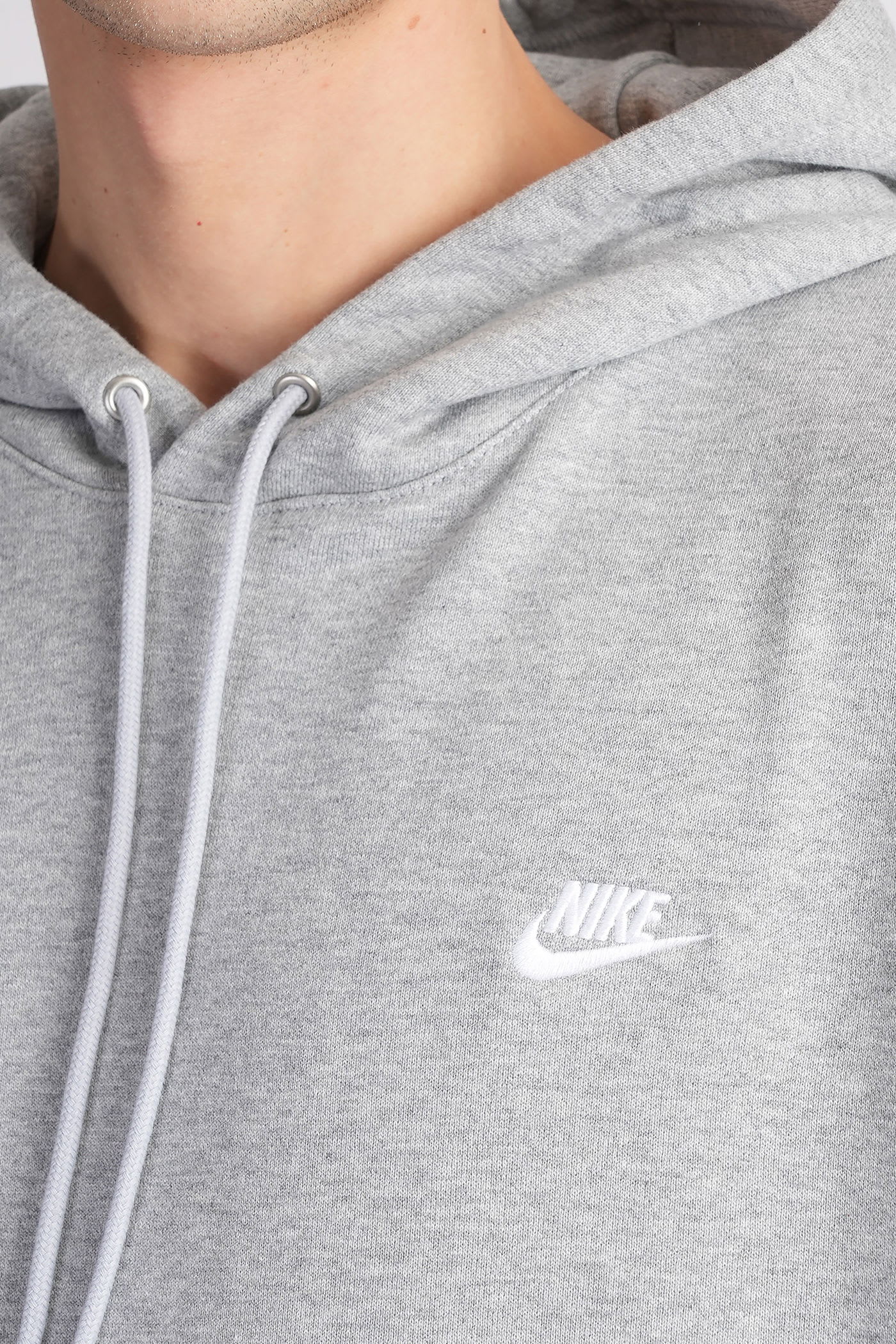 Nike Club Ft Oversized Hd Sweatshirt In Grey Cotton In Gray