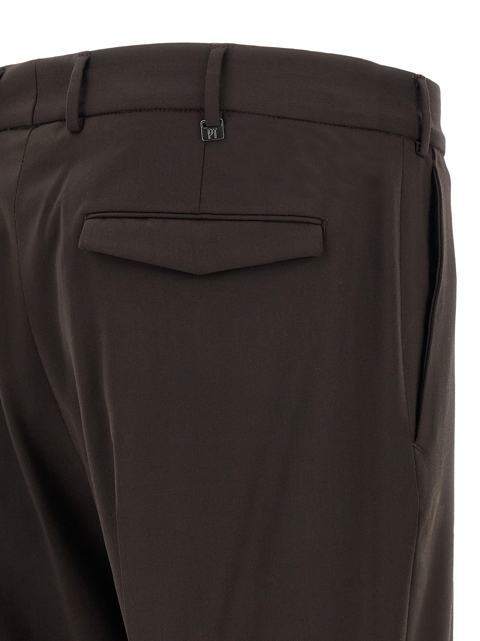 Pt Torino Michael Tailored Trousers In Brown