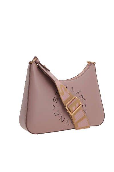 Shop Stella Mccartney Logo Small Shoulder Bag In Beige