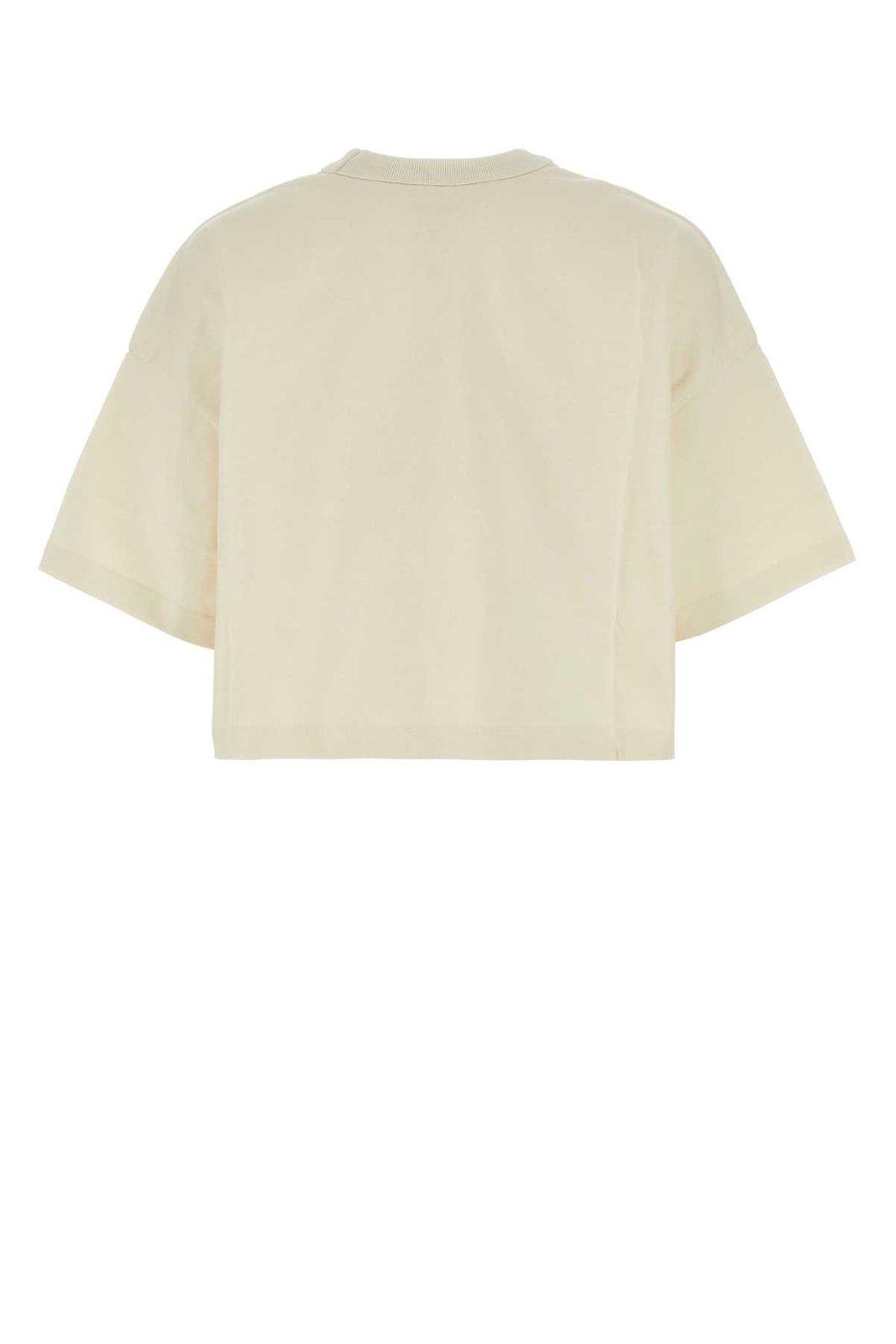 Shop Bottega Veneta Short Sleeved Cropped T-shirt