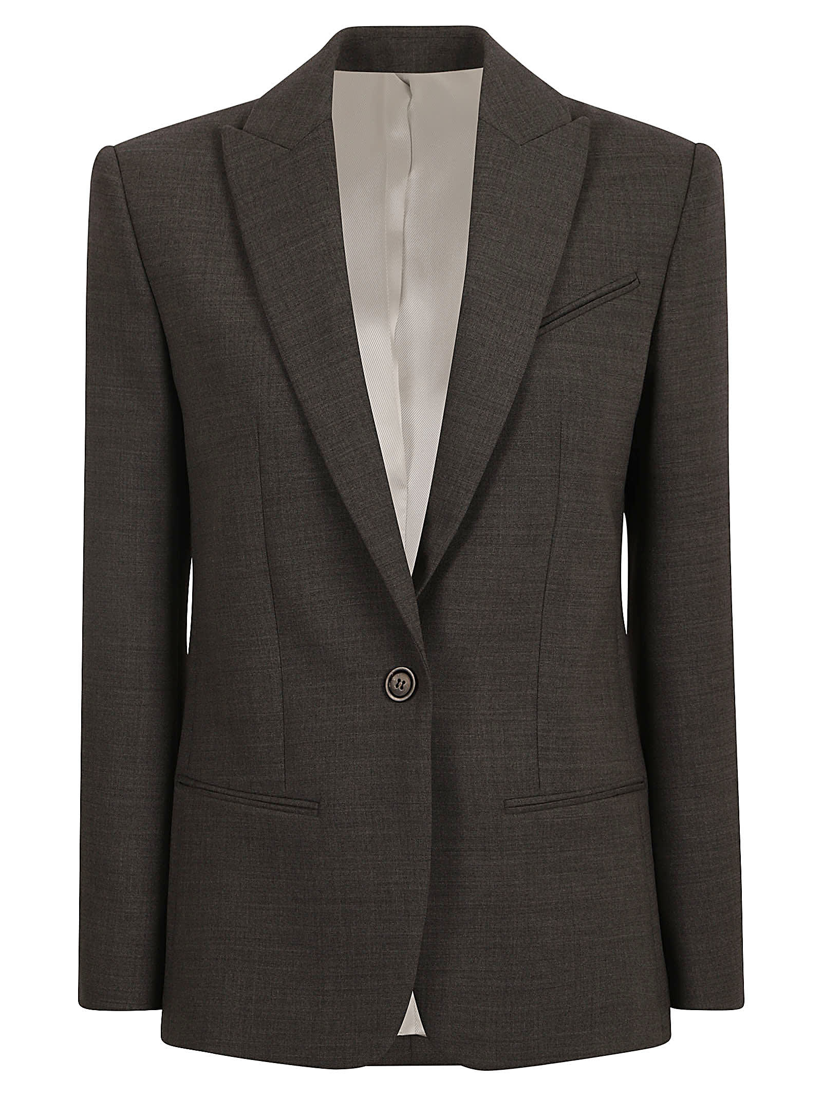 Shop Philosophy Di Lorenzo Serafini Single Buttoned Plain Blazer In Grey