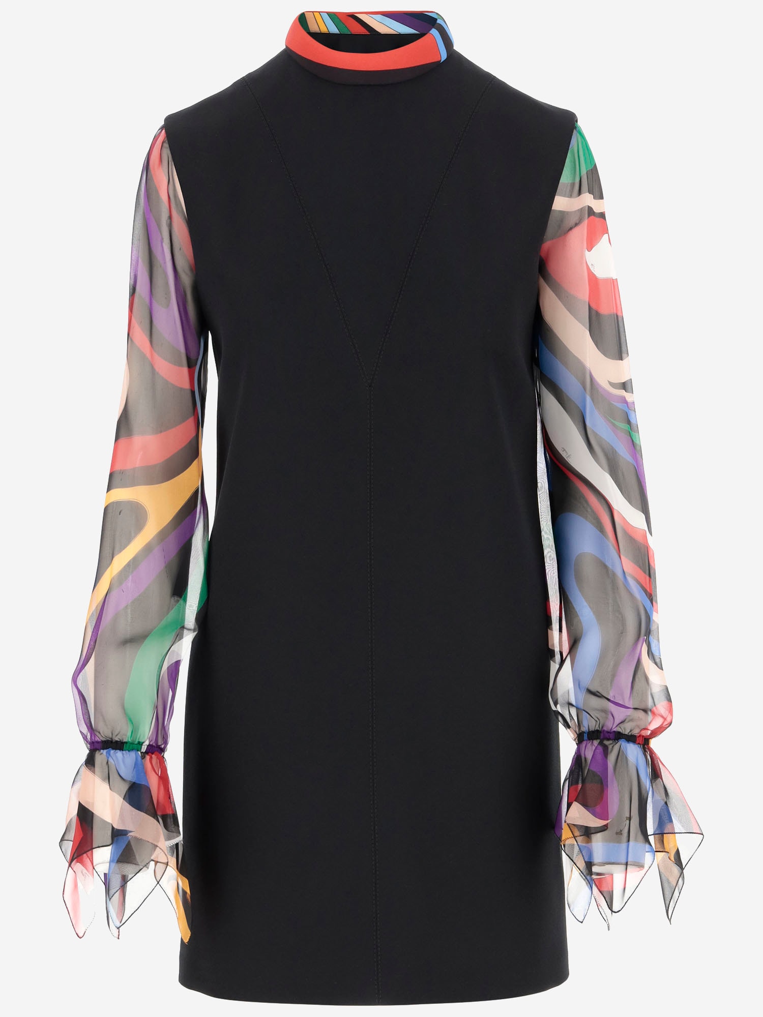 Shop Pucci Cady Mini Dress With Marble Print Inserts In Black