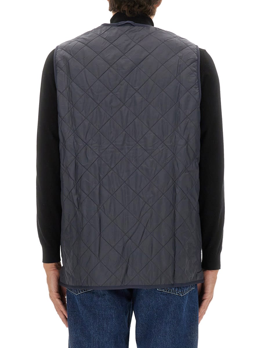 Barbour Quilted Sleeveless Vest Front Pockets In Blue