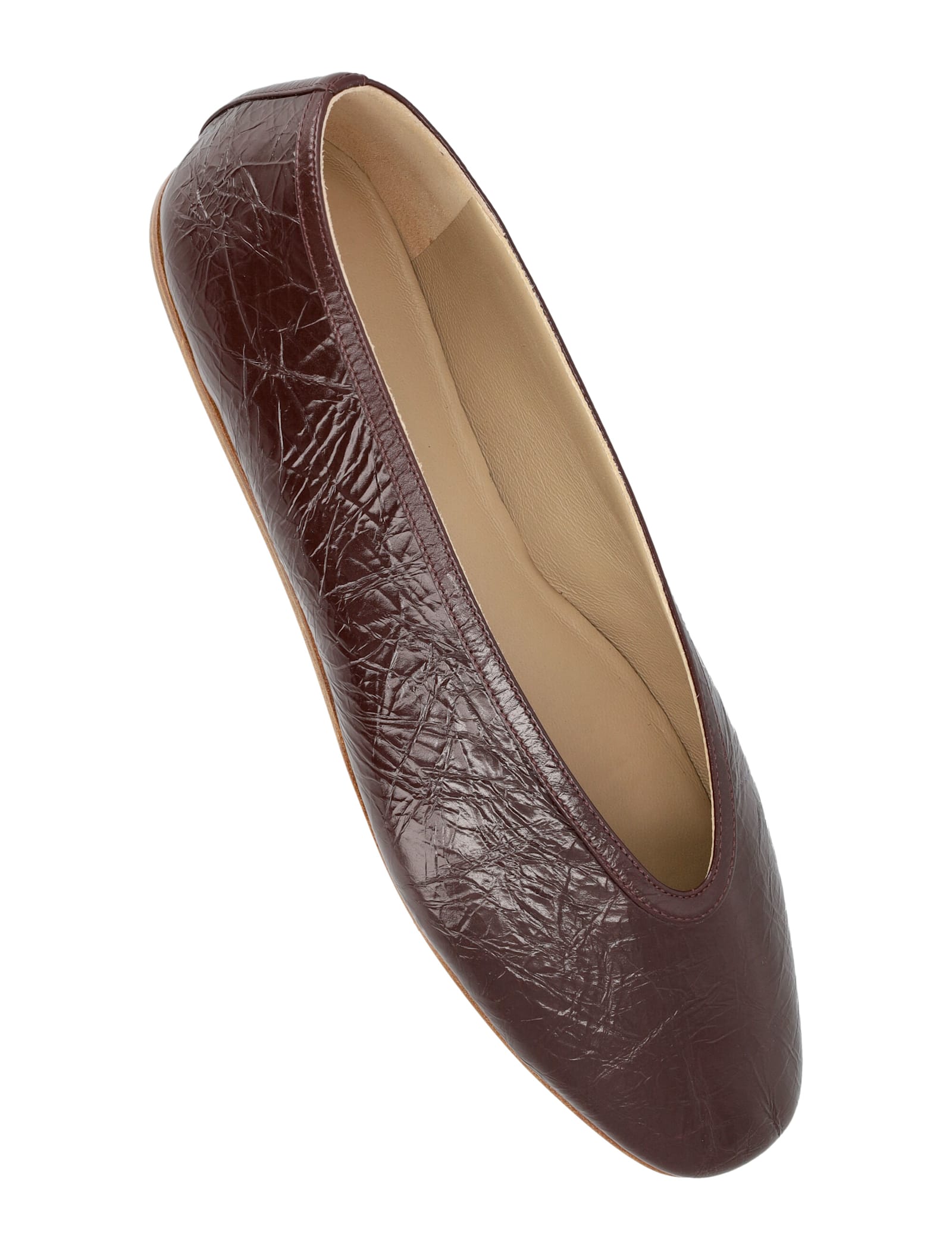Le Monde Beryl Luna Slippers Auberigne Naplack Leather In Burgundy