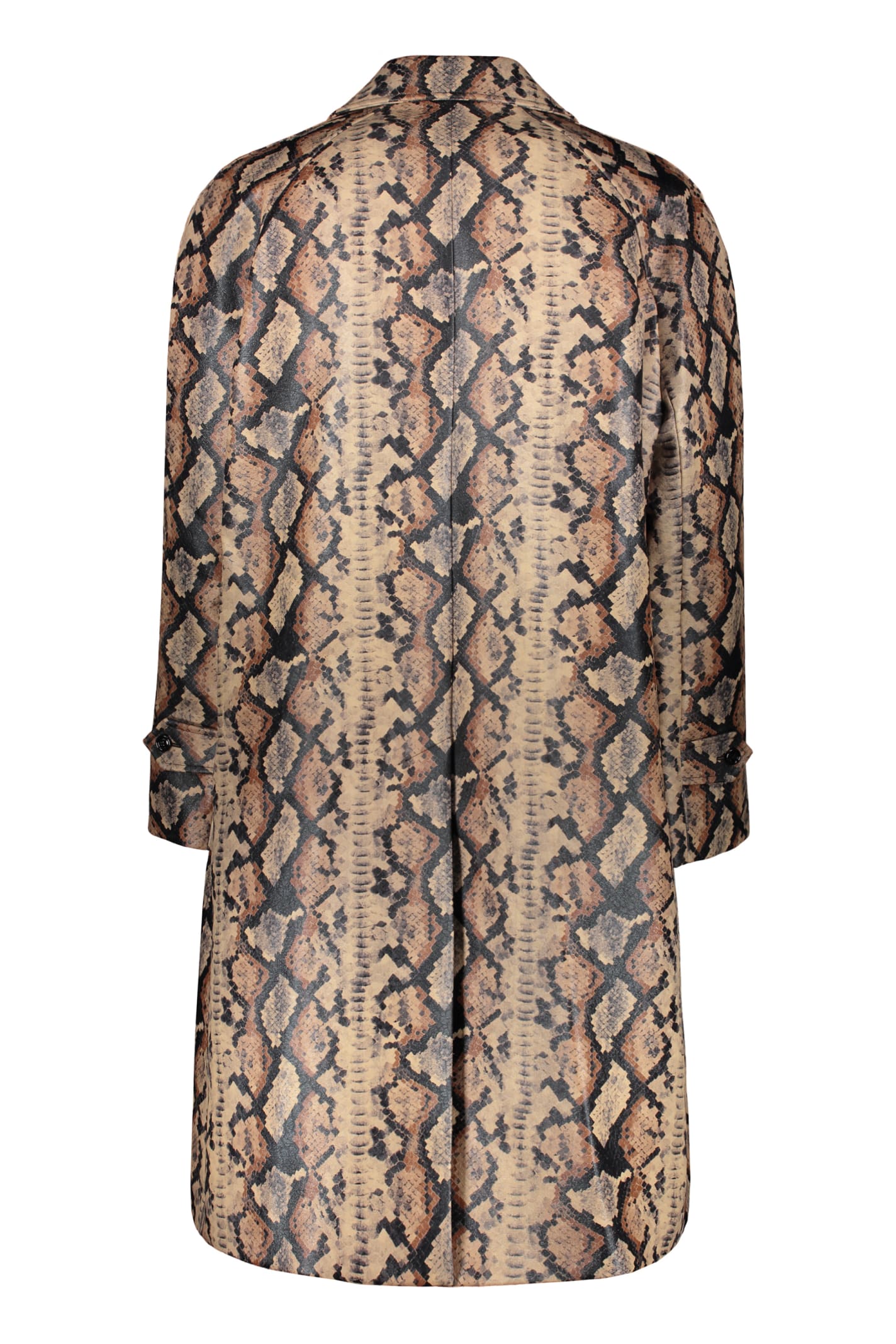 Shop Celine Single-breasted Long Coat In Brown