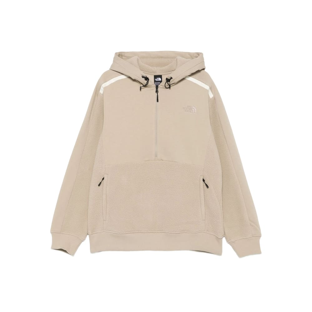 The North Face Half-zip Pullover Sweater With Adjustable Hood In Neutral