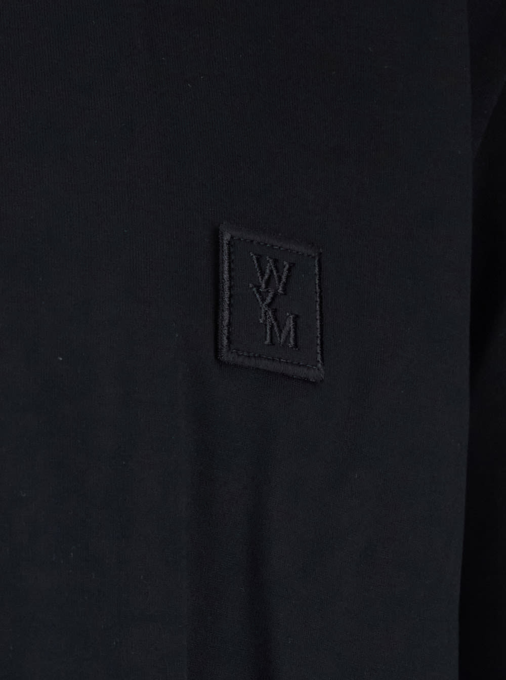 Wooyoungmi Black Crewneck T-shirt With Logo Patch On The Front And Floral Motif On The Rear In Cotton Man In Black