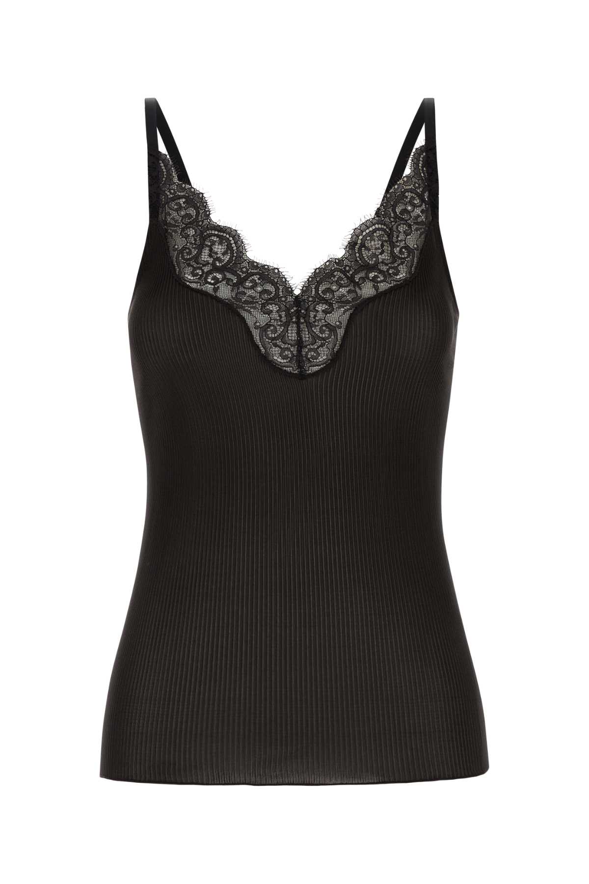 Saint Laurent Slate Silk Tank Top In Brown