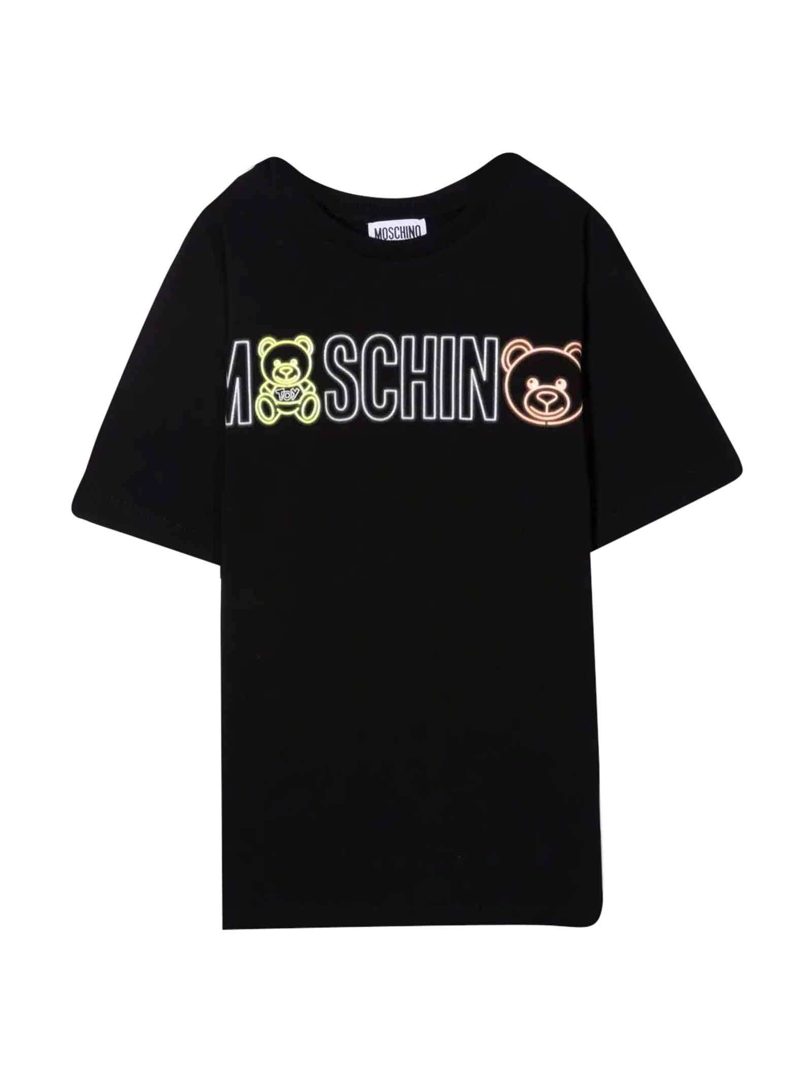 Moschino Black Maxi T-shirt With Print