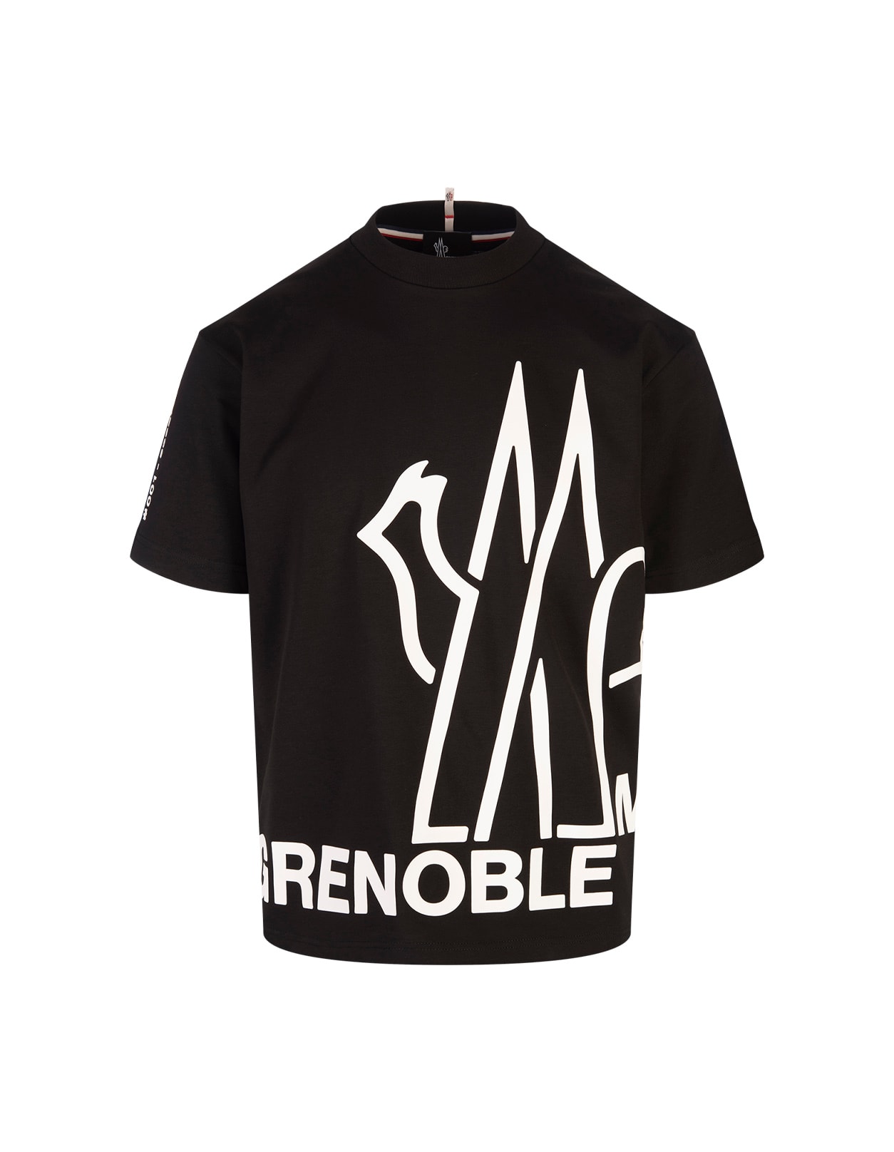 Shop Moncler Black T-shirt With  Grenoble Logo