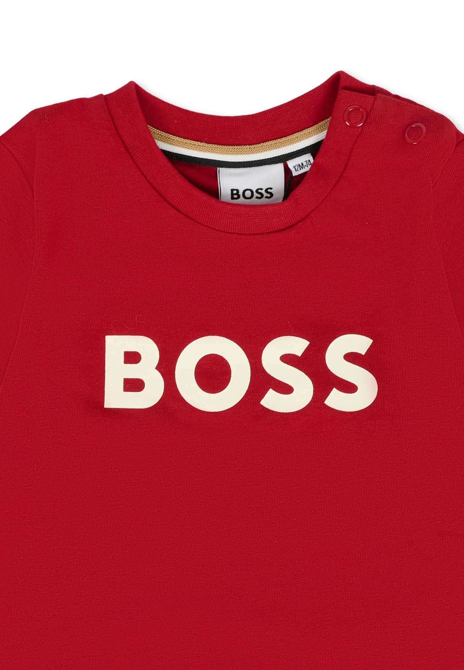 Hugo Boss Red T-shirt For Baby Boy With Logo In Red