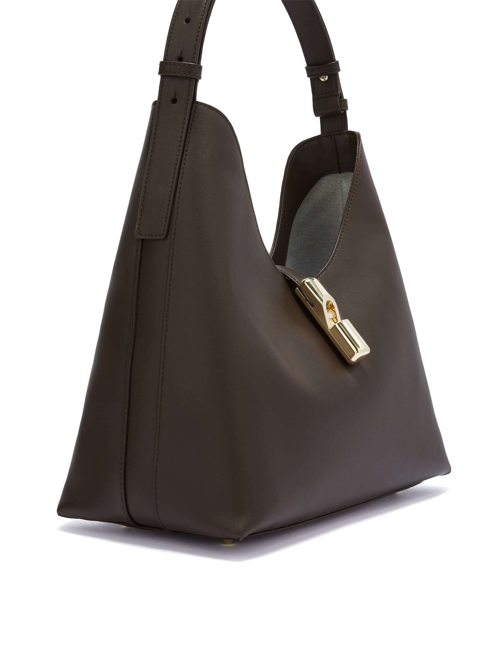 Furla Strap Lock Shoulder Bag In Brown