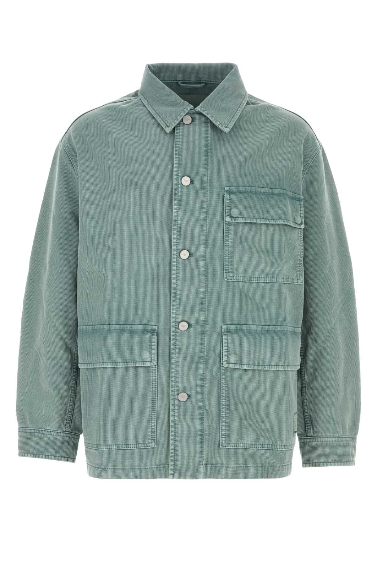Emporio Armani Asv Vintage-look Comfort Cotton Canneté Jacket