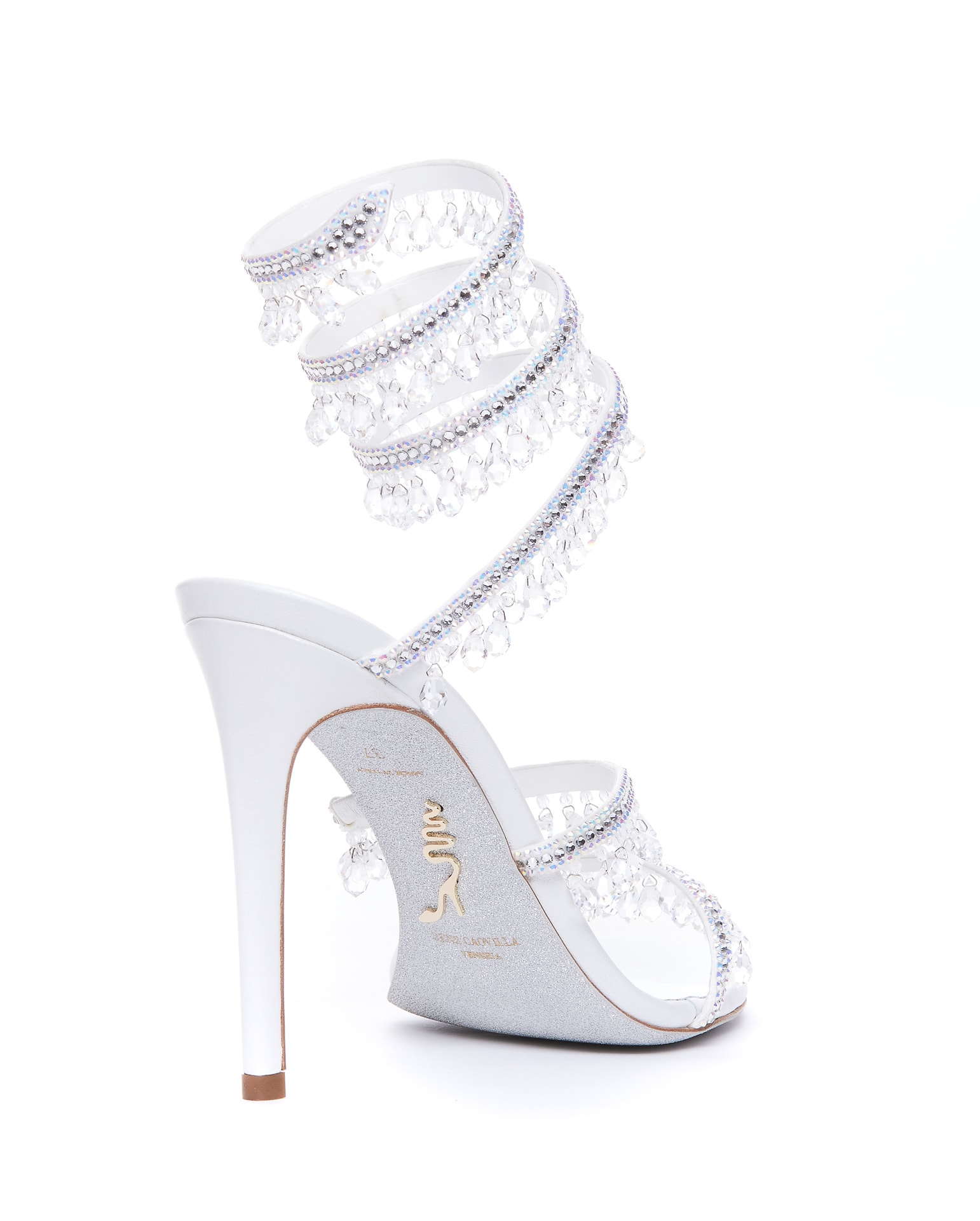 Shop René Caovilla Chandelier Gioiello Pump Sandals In White