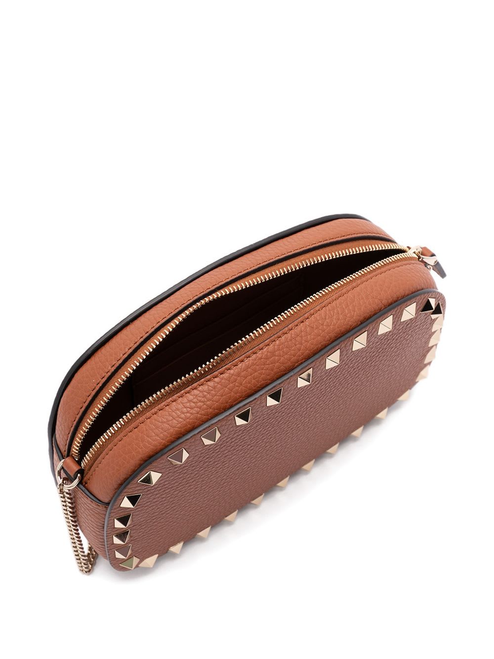 Valentino Garavani Rockstud Mini Shoulder Bag In Brown
