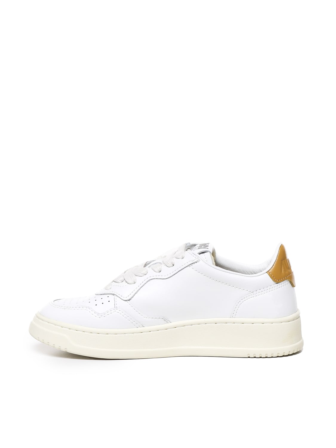 Shop Autry Sneakers Medalist In Cowskin In Wht Hny Ylw