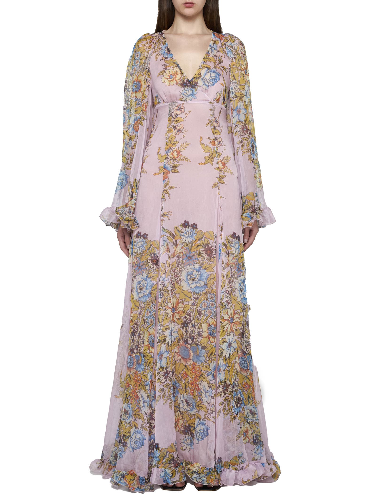 Shop Etro Dress In Stampa F.do Viola