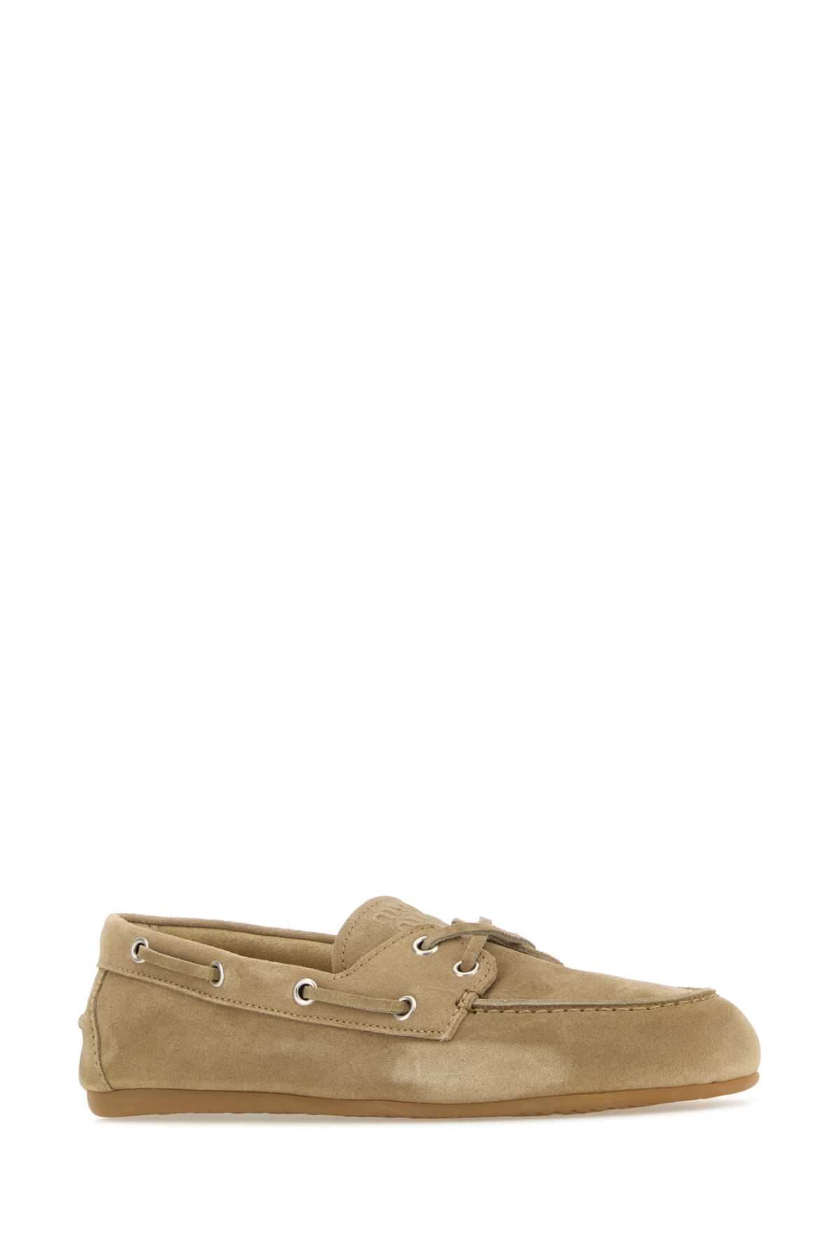 Miu Miu Logo-embossed Suede Loafers
