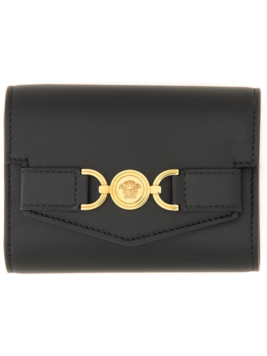 Shop Versace Wallet Medusa 95 In Black