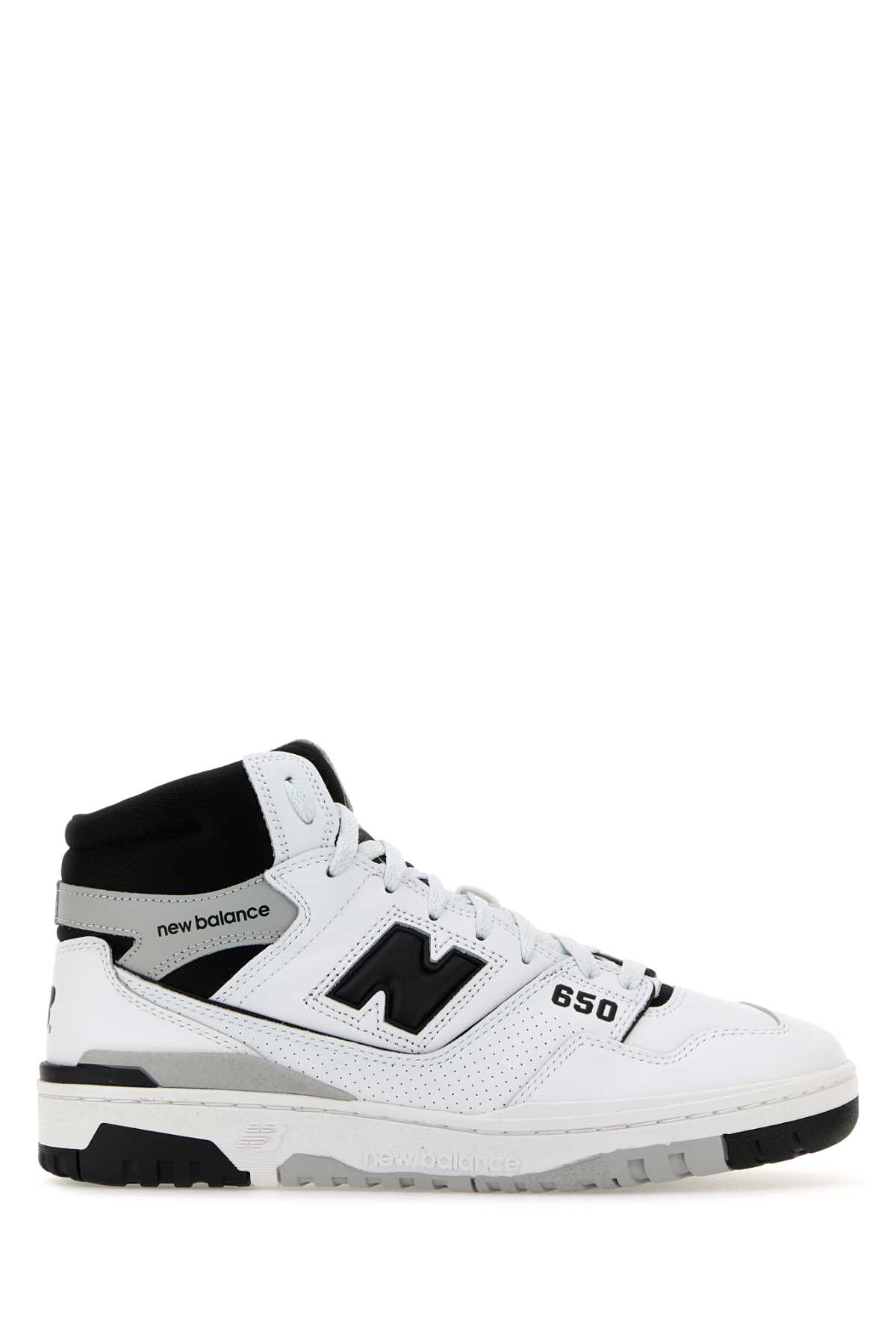 New Balance High-top Sneakers With Perforated Rubber Sole In White