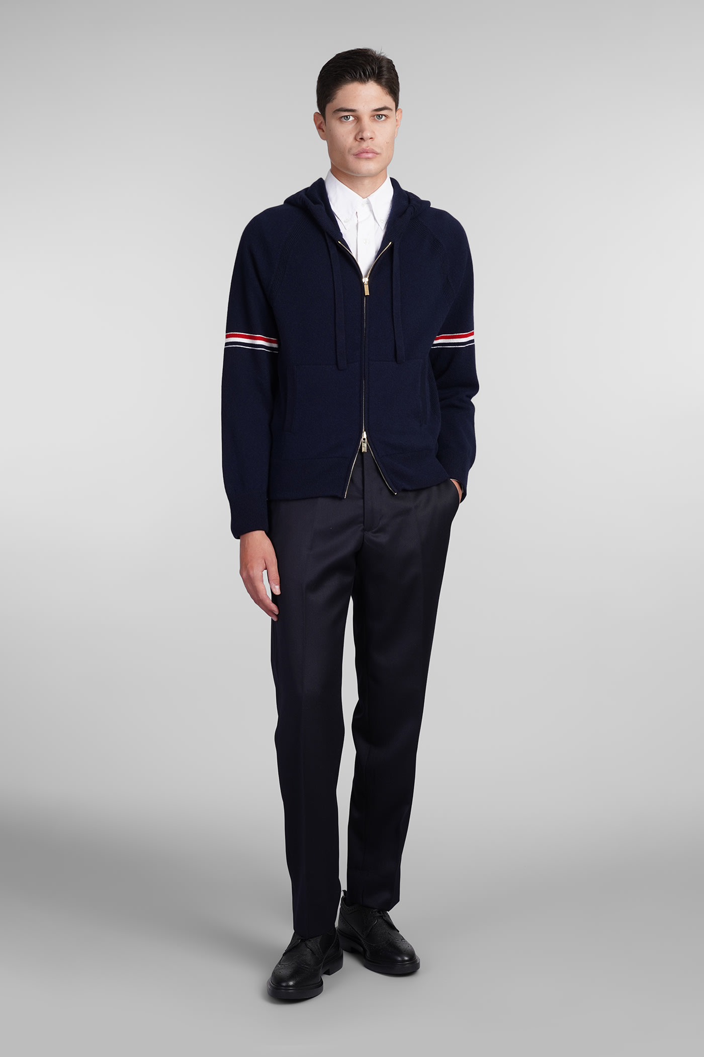 Shop Thom Browne Sweatshirt In Blue Cashmere