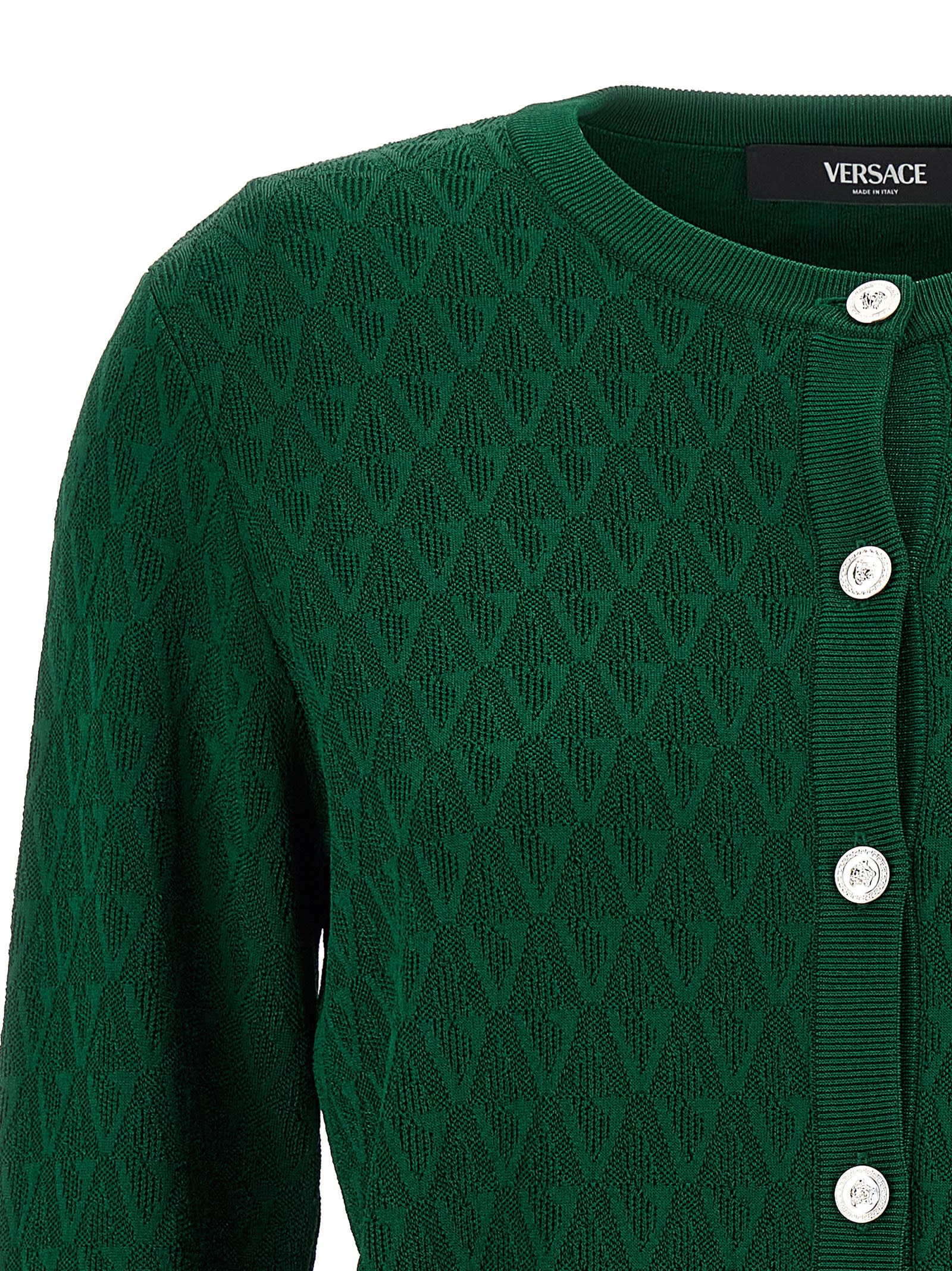 Versace Cardigan Pattern V In Green