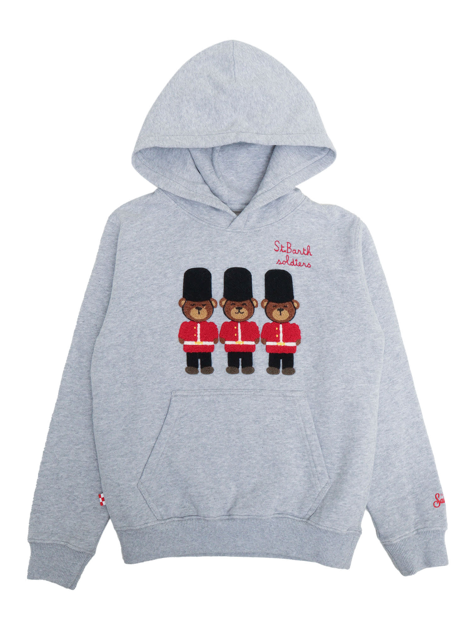 Mc2 Saint Barth Boy Hooded Fleece Sweater In Multicolor