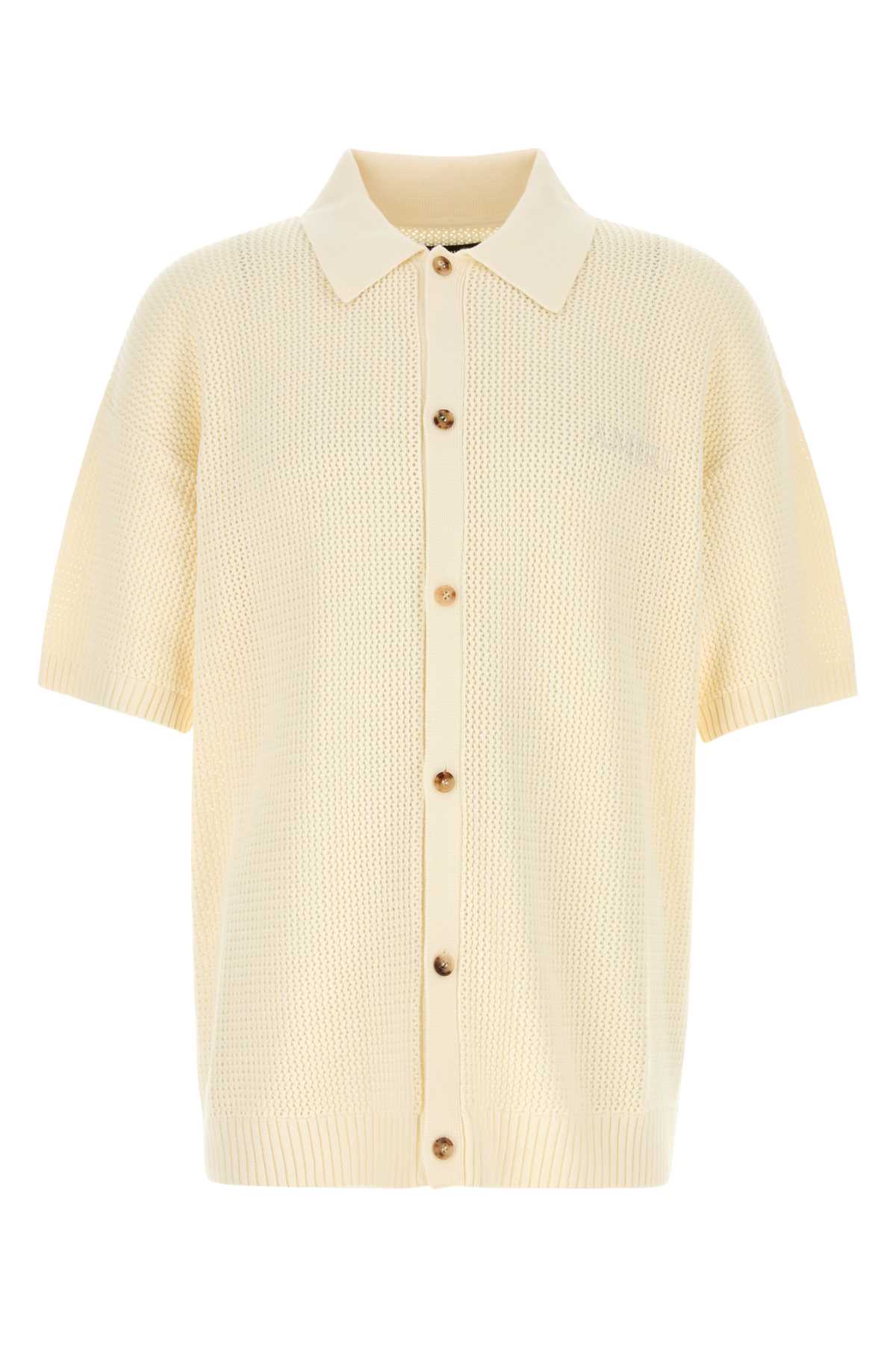Amiri Men Cream Crochet Shirt