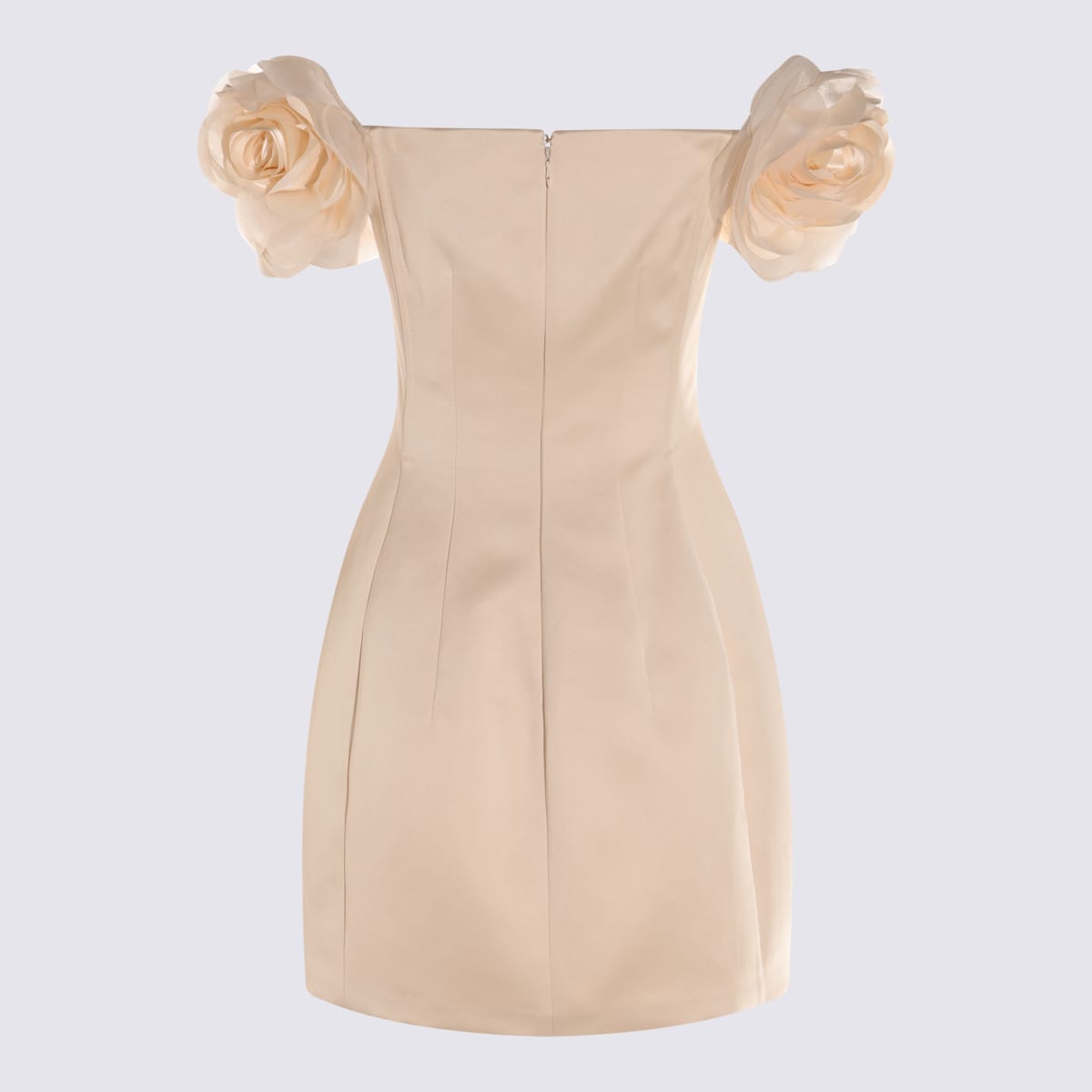 Elisabetta Franchi Shoulder-baring Fitted Mini Dress With Floral Embellishments