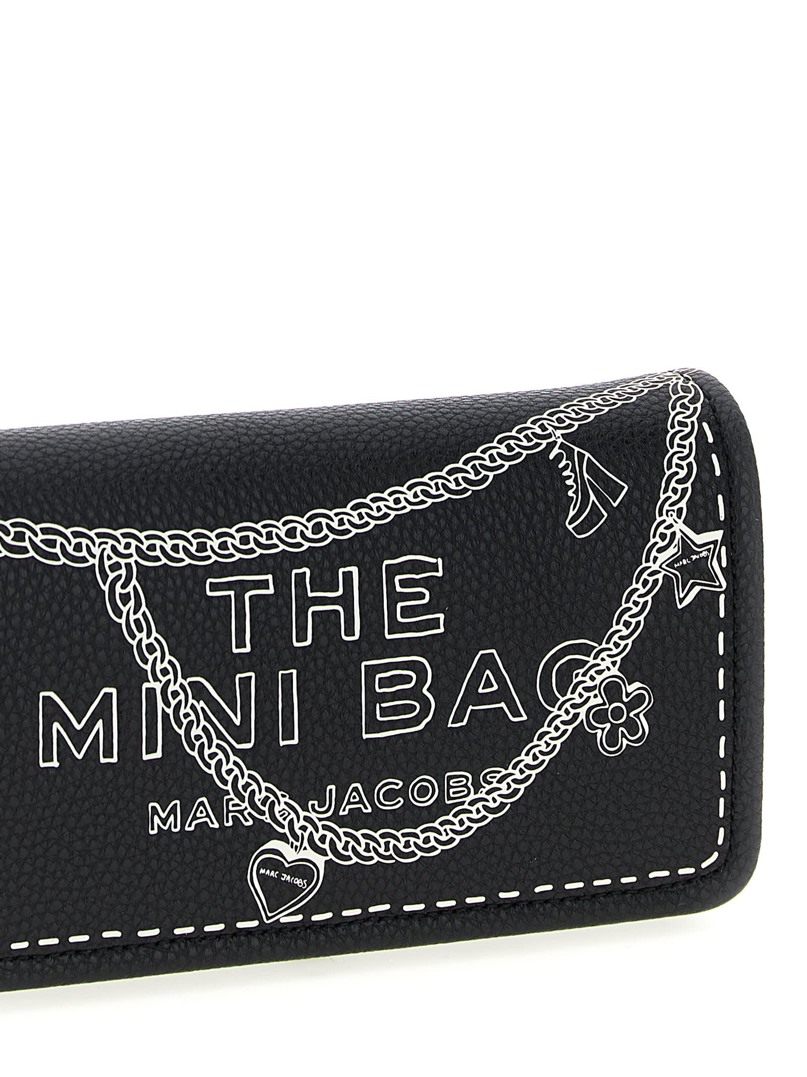 Marc Jacobs The Trompe Loeil Leather Mini Crossbody Bag In Black