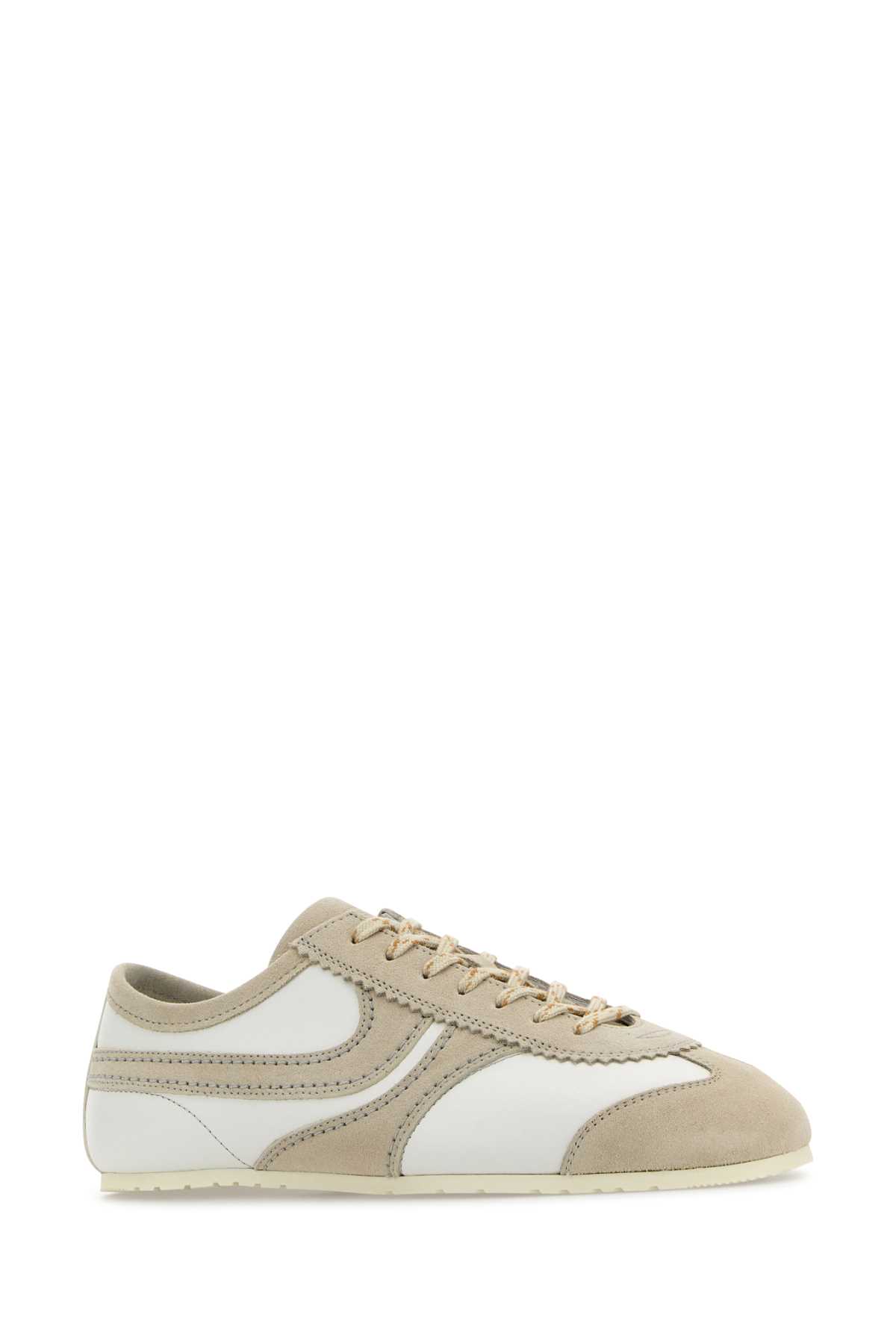 Dries Van Noten Women Two-tone Leather And Suede Sneakers In Multi