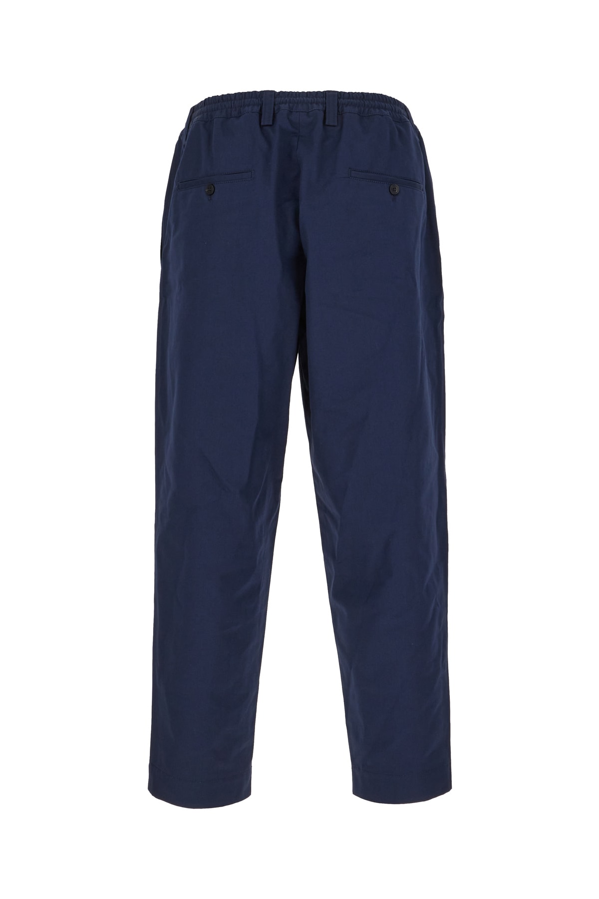 Shop Marni Navy Blue Cotton Pants In 00b80