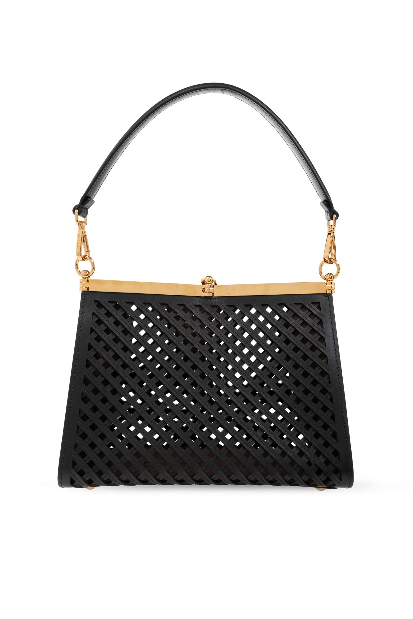 Shop Etro Shoulder Bag Vela Medium In Black