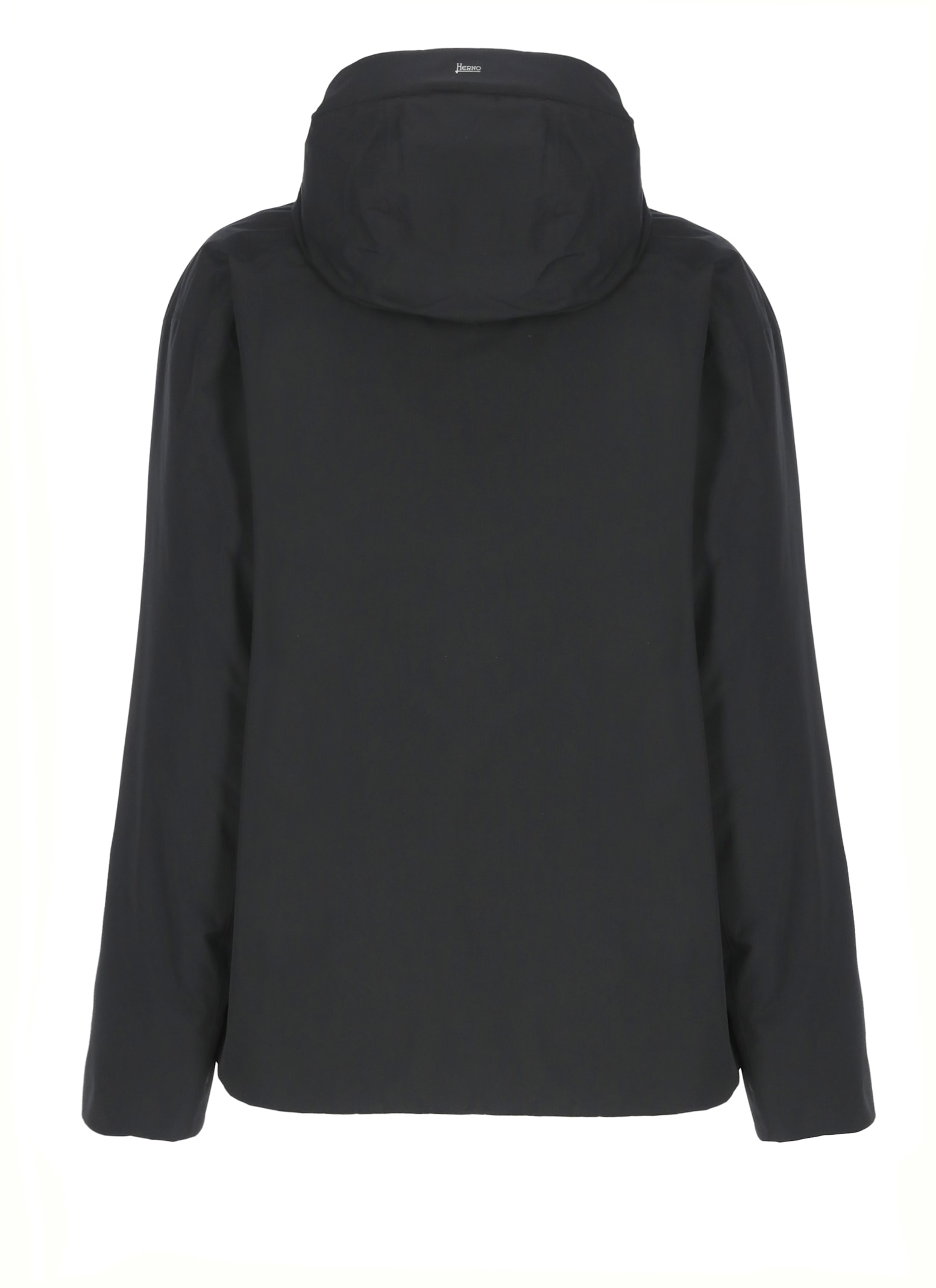 Herno Lightweight Hooded Down Jacket Pockets In Black