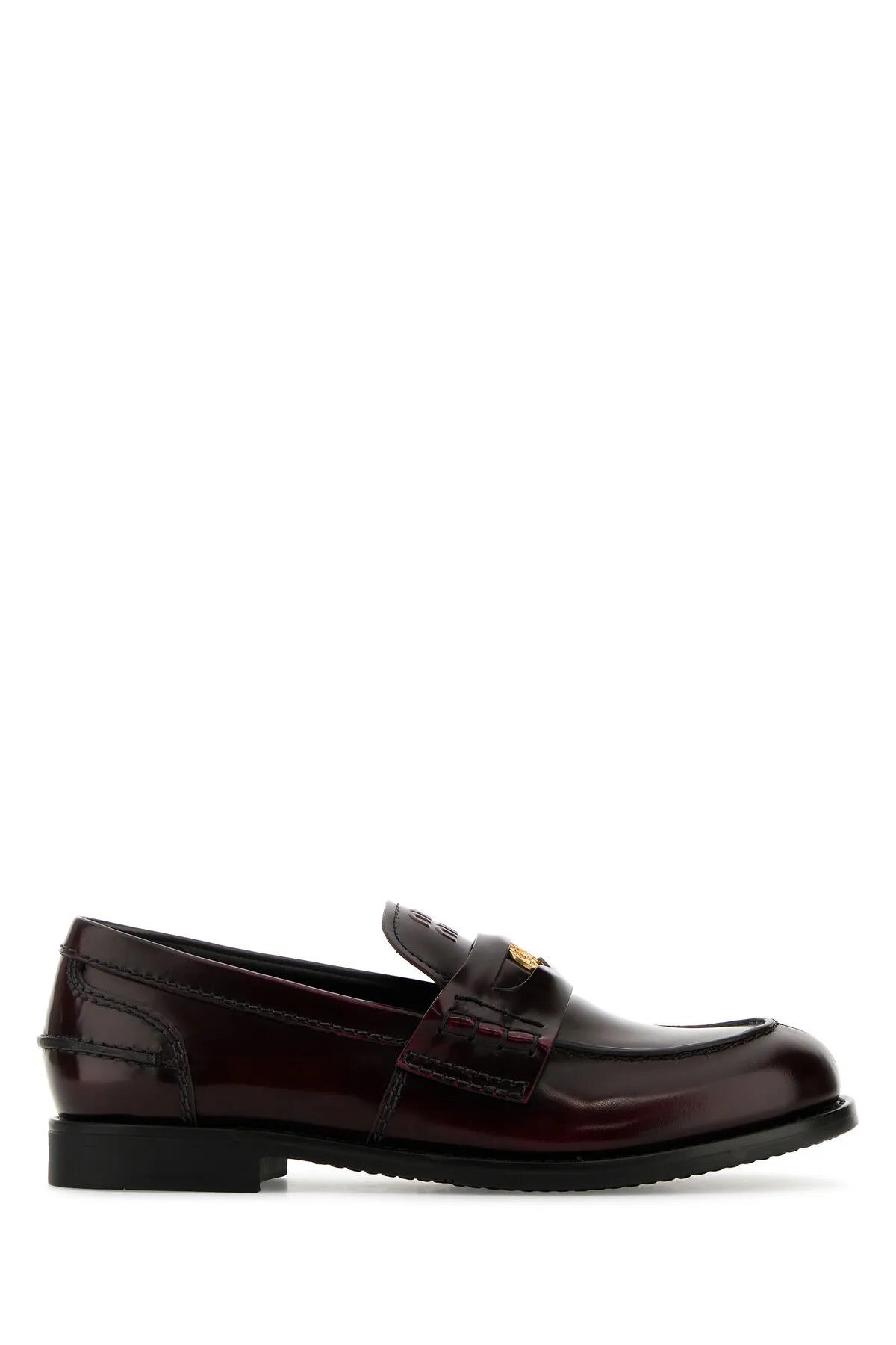 Tyrian Purple Leather Loafers