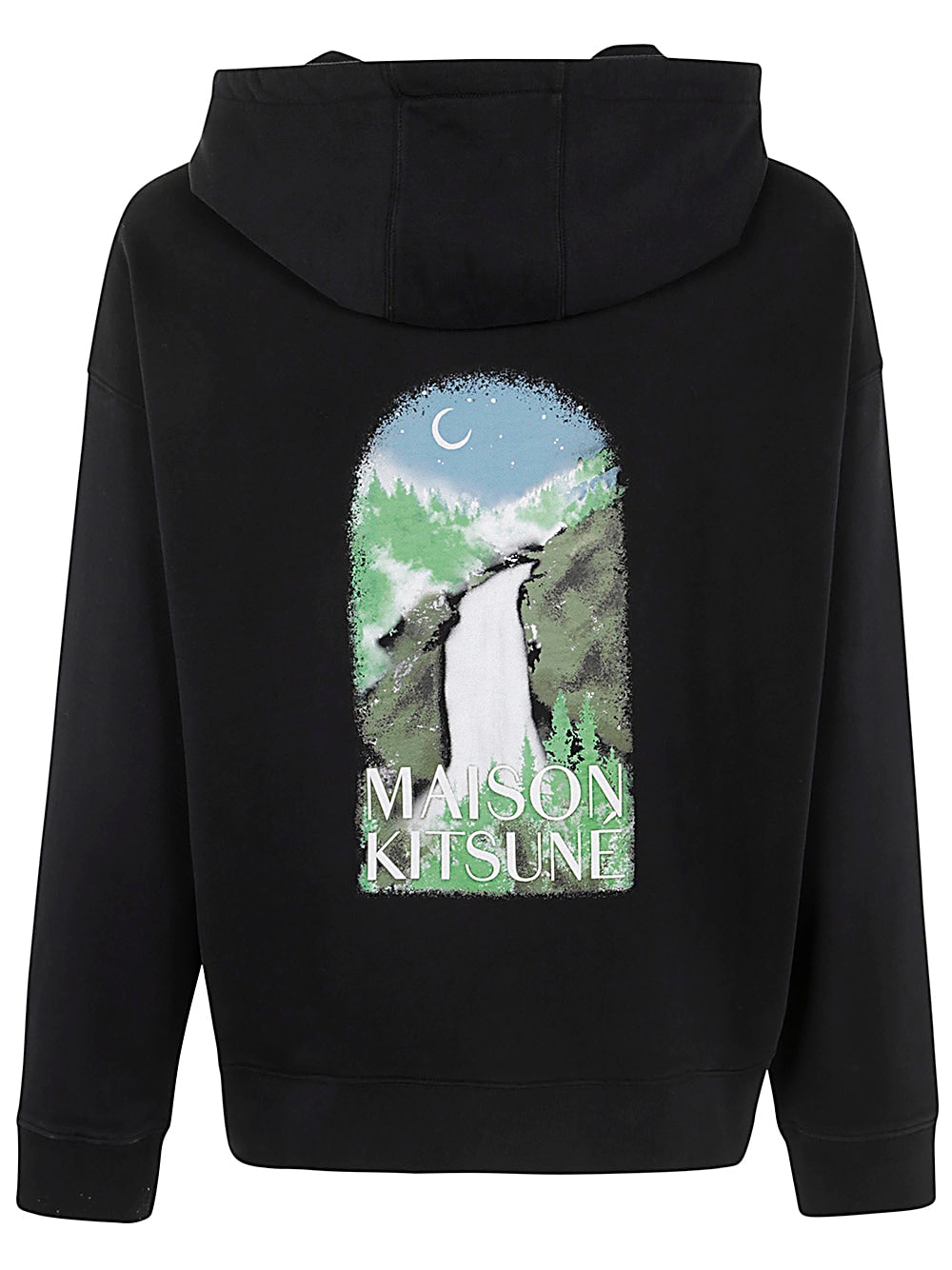 Shop Maison Kitsuné Waterfall Oversize Hoodie In Black