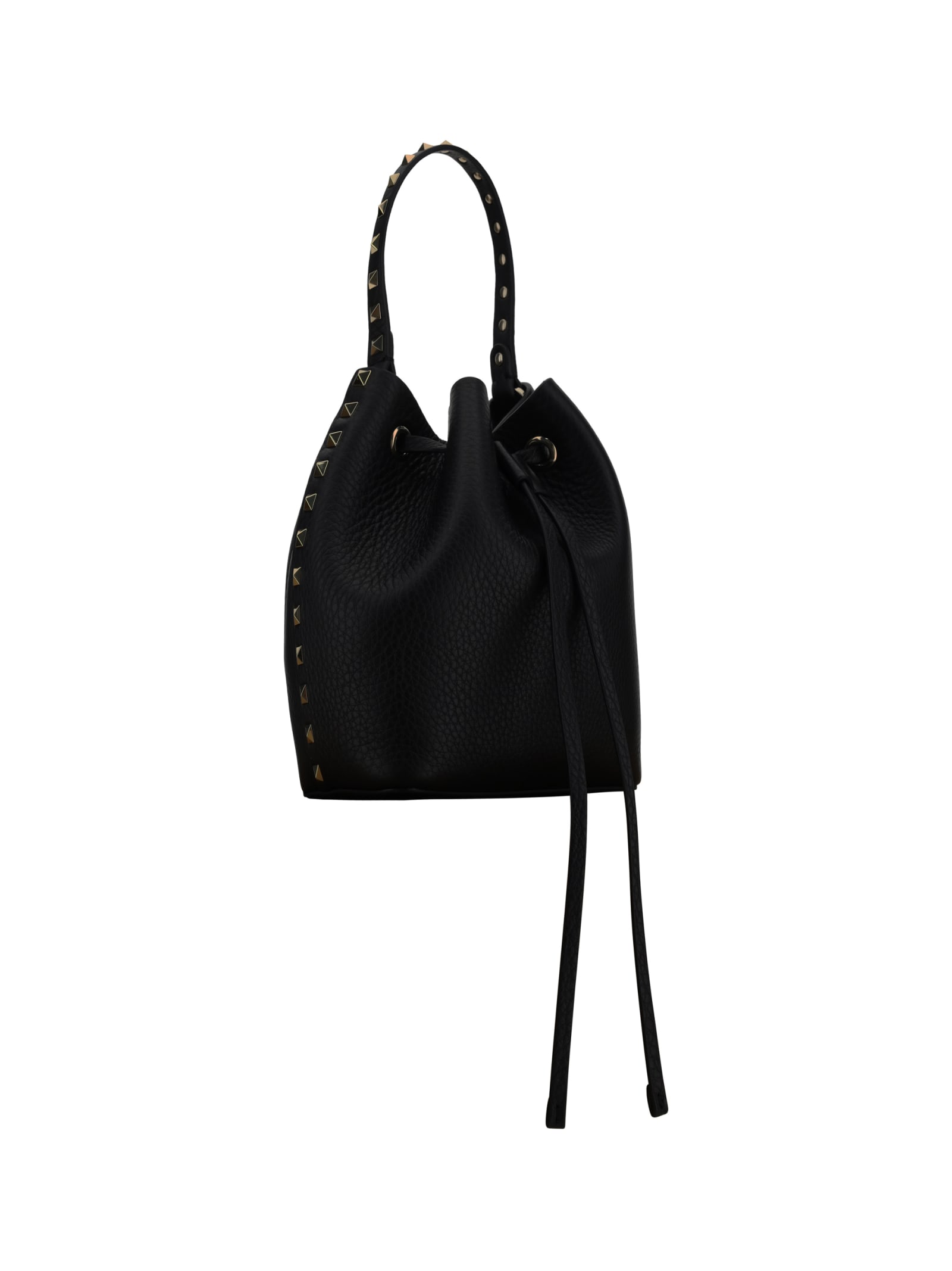 Shop Valentino Rockstud Bucket Bag In Nero