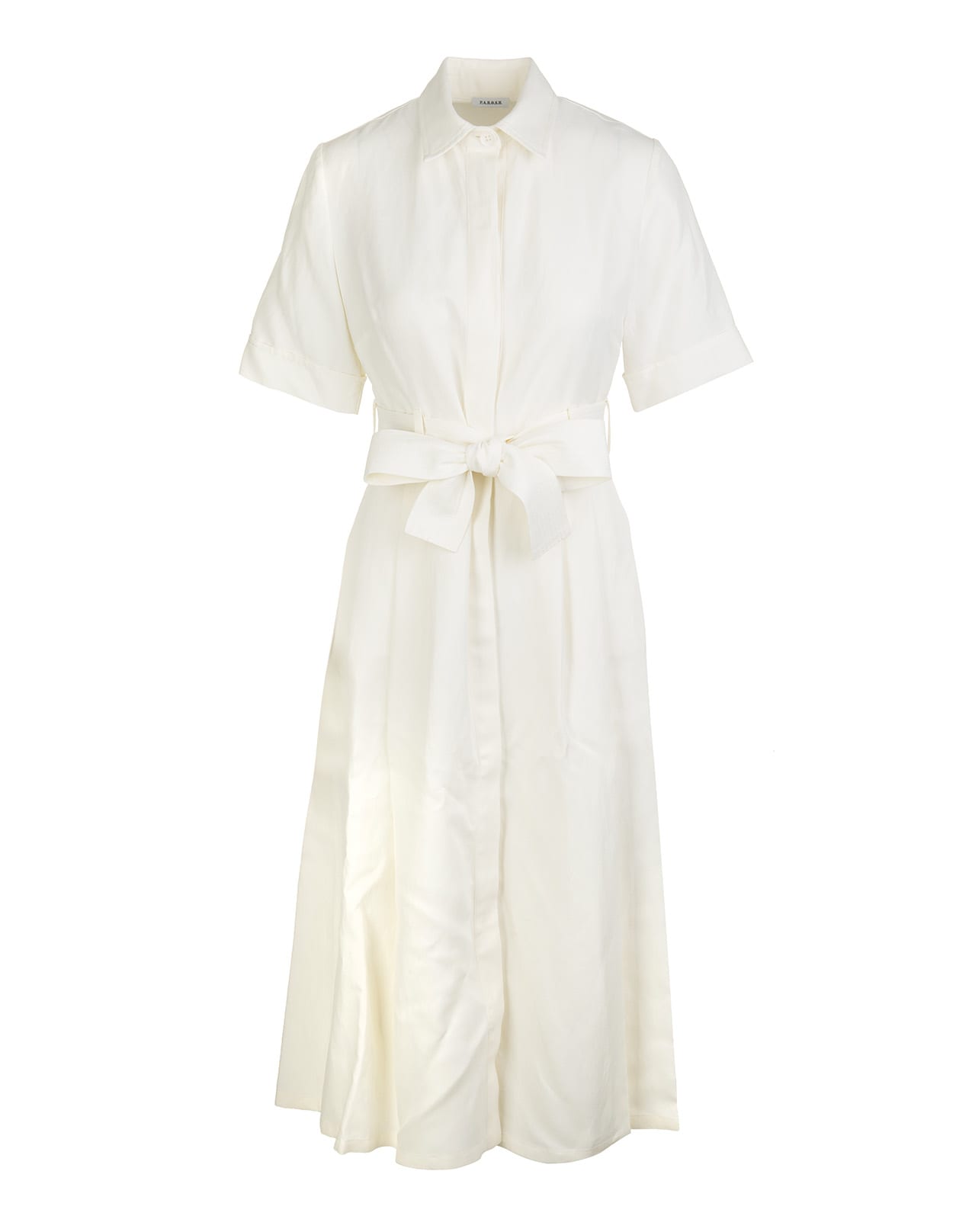 Parosh White Short-sleeve Shirt Dress